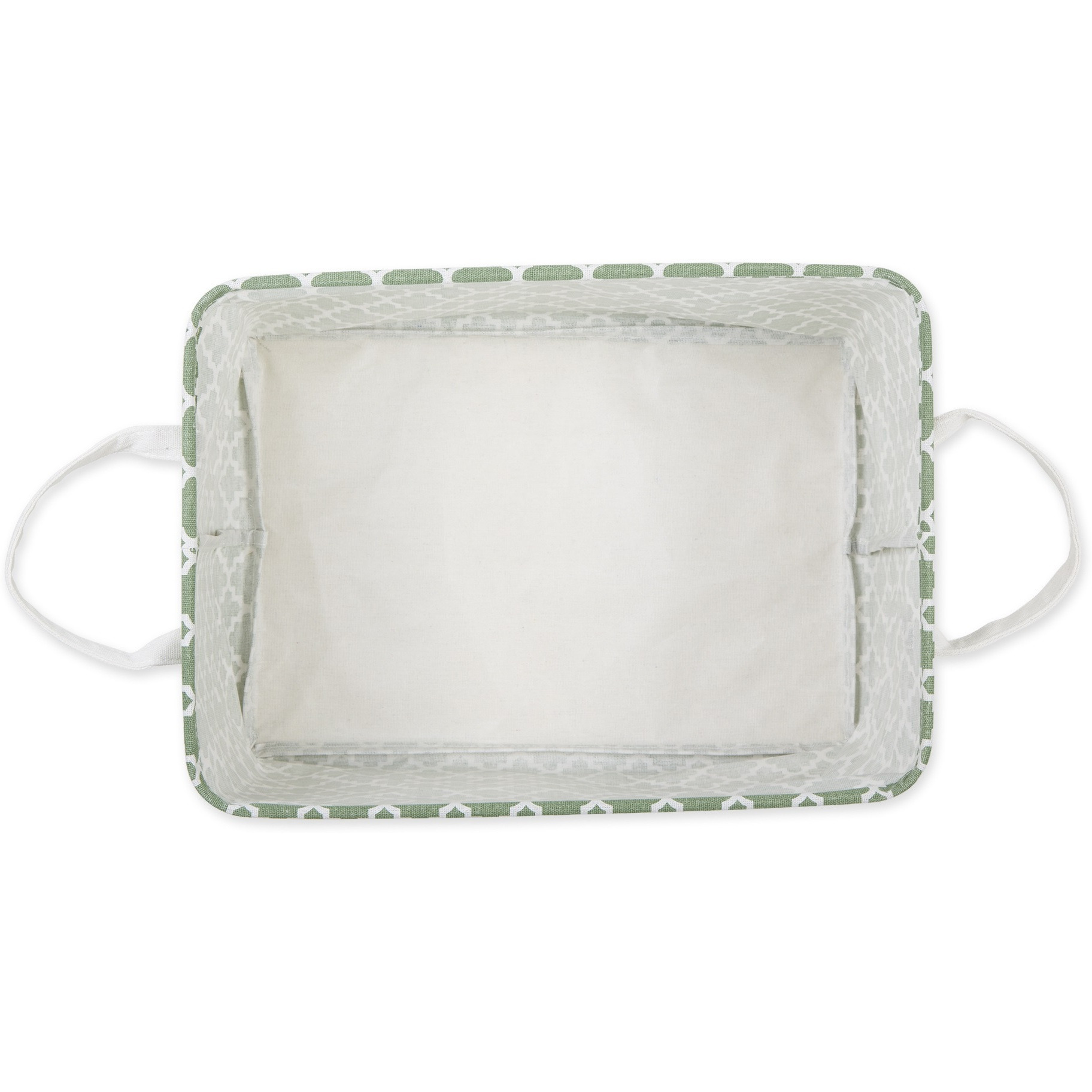 DII PE-Coated Cotton Polyester Laundry Bin Lattice Artichoke Green Rectangle Extra Large 12.5x17.5x10.5 (Set of 2)