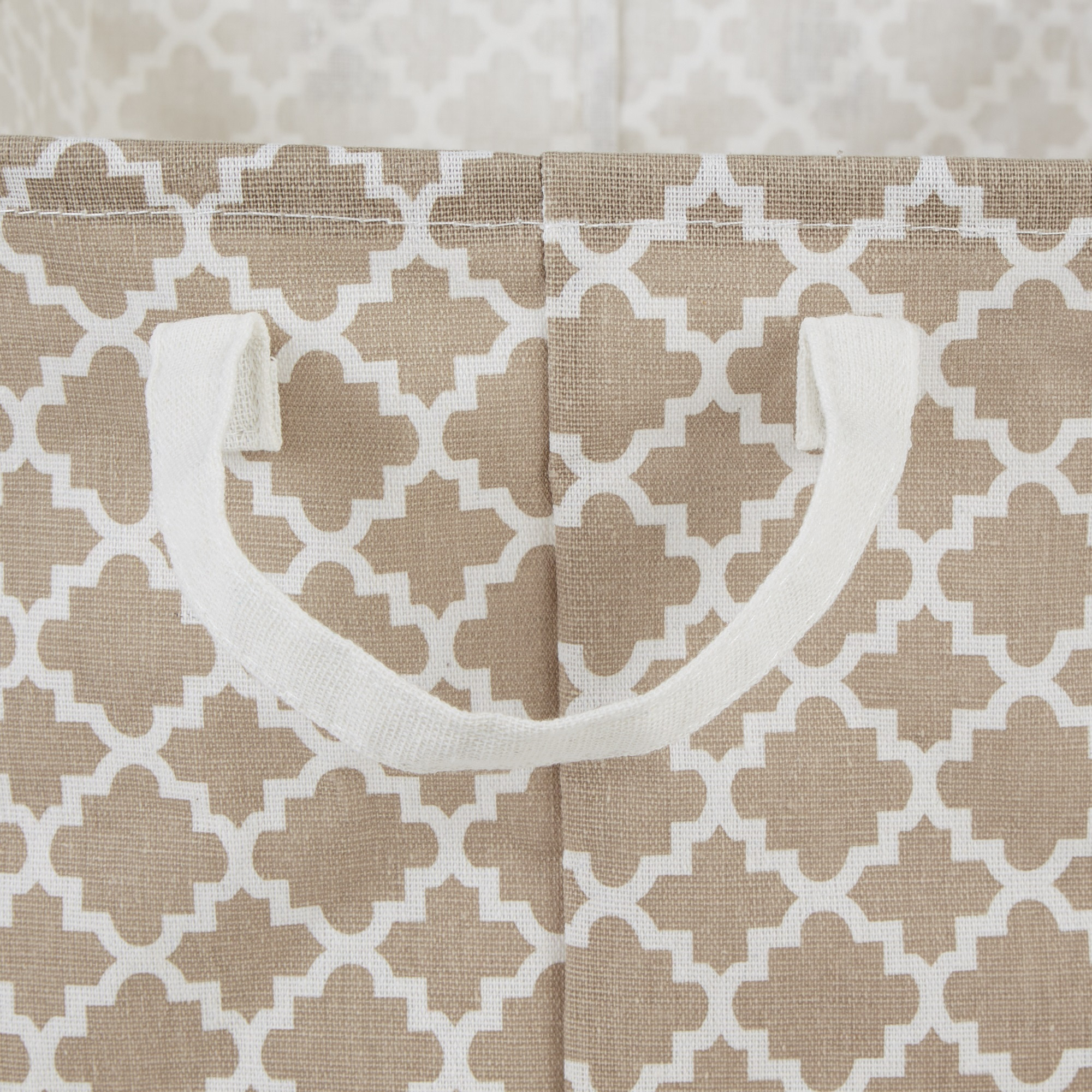 DII PE-Coated Cotton Polyester Laundry Bin Lattice Stone Rectangle Extra Large 12.5x17.5x10.5 (Set of 2)