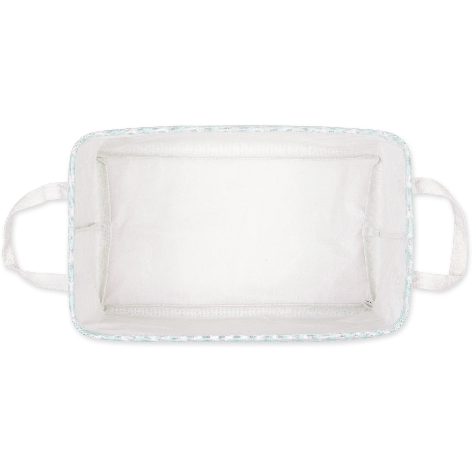DII PE-Coated Cotton Polyester Laundry Bin Lattice Aqua Rectangle Large 10.5x17.5x10.5 (Set of 2)
