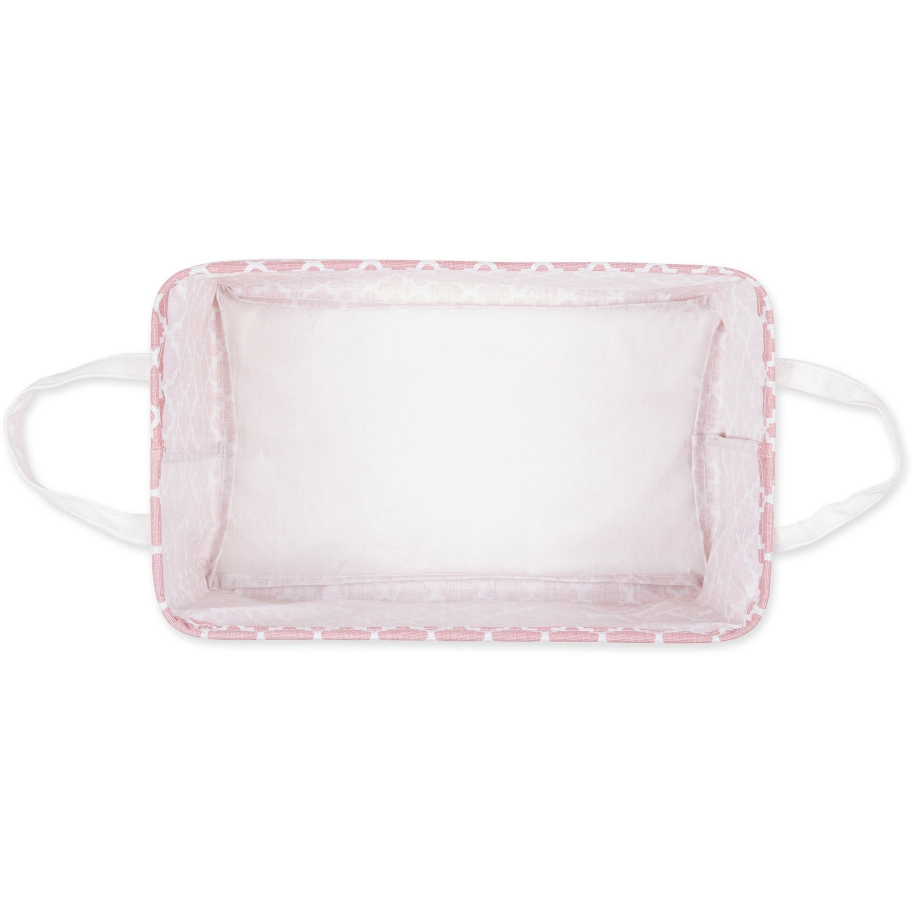 DII PE-Coated Cotton Polyester Laundry Bin Lattice Rose Rectangle Large 10.5x17.5x10.5 (Set of 2)