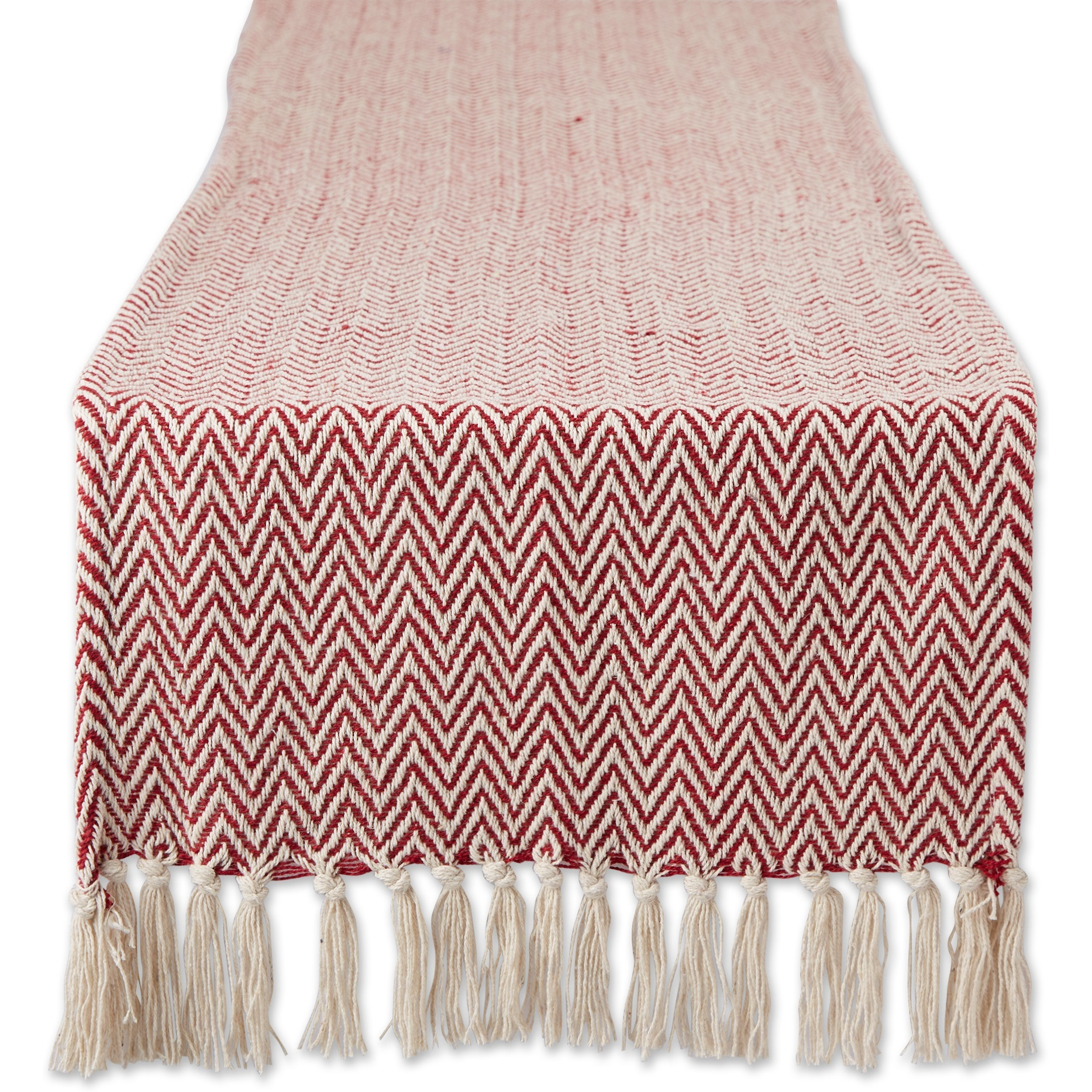 DII Barn Red Chevron Table Runner 15x72