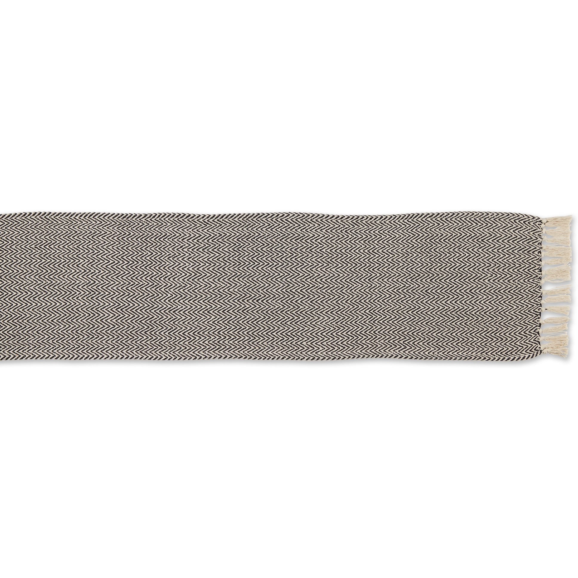 DII Black Chevron Handloom Table Runner 15x72