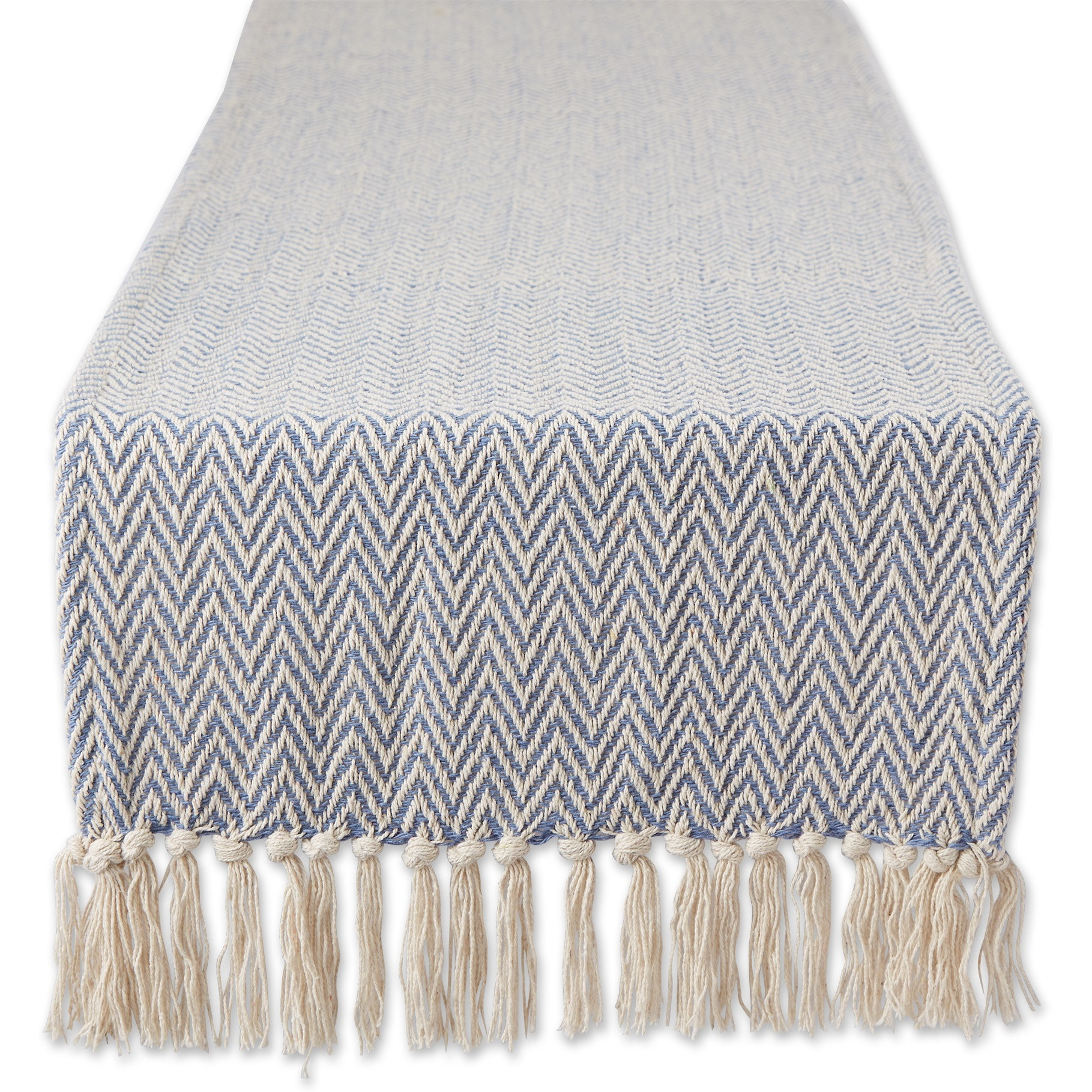 DII Stone Blue Chevron Table Runner 15x108