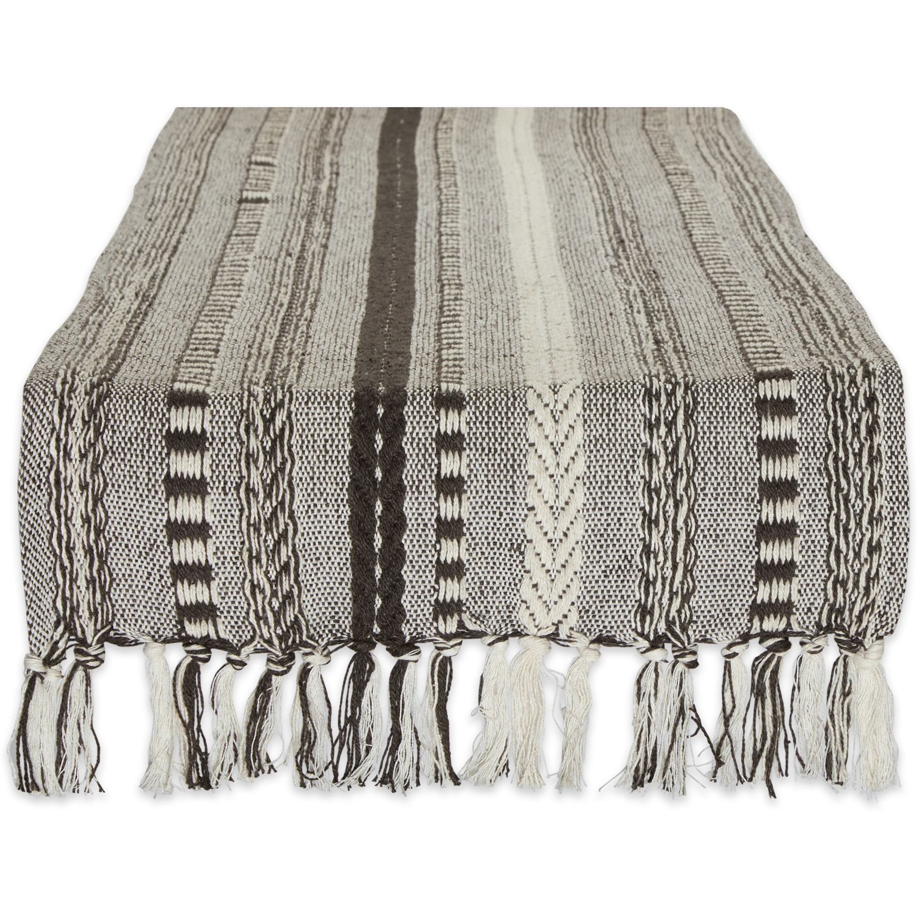 DII Dark Brown Braided Stripe Table Runner 15x108