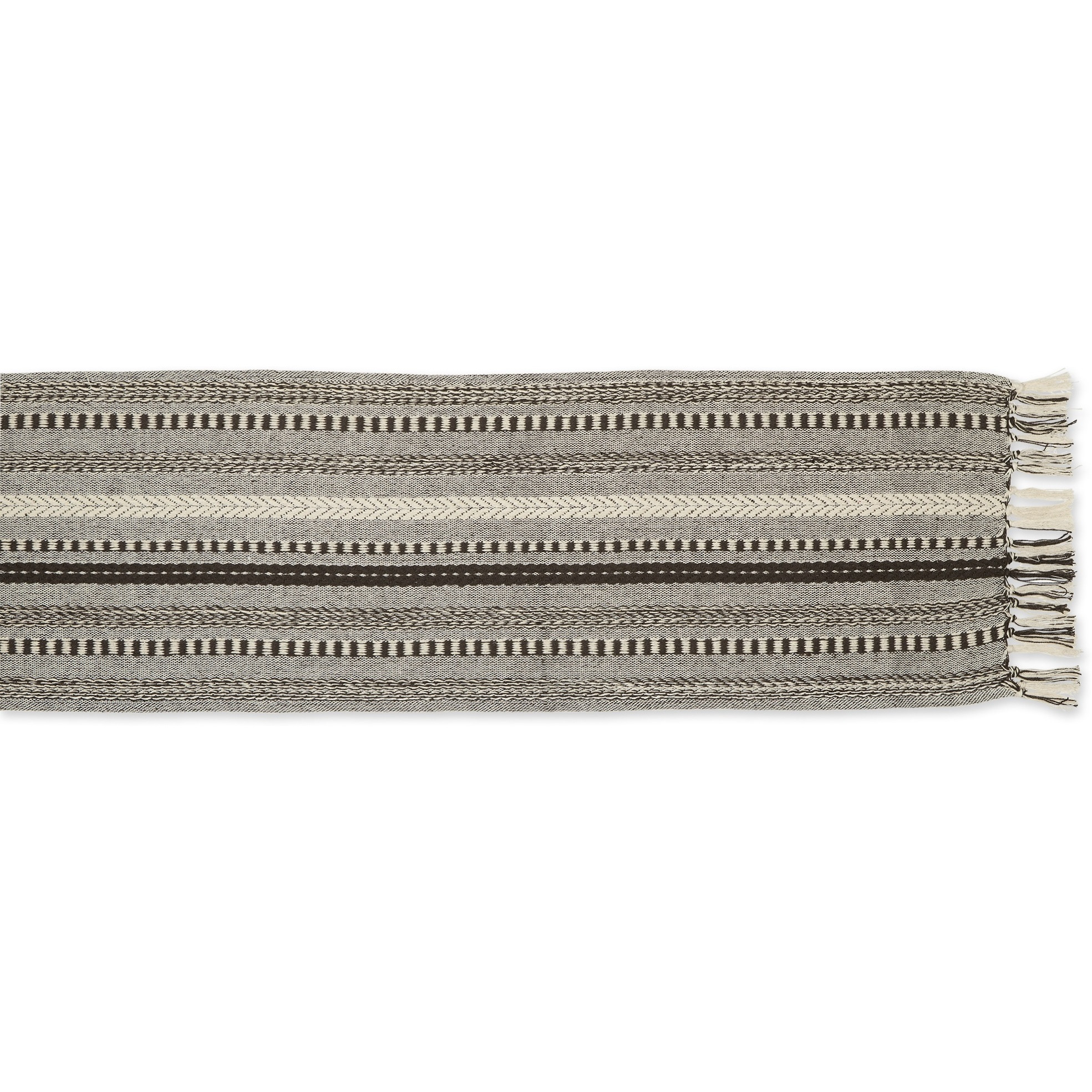 DII Dark Brown Braided Stripe Table Runner 15x108