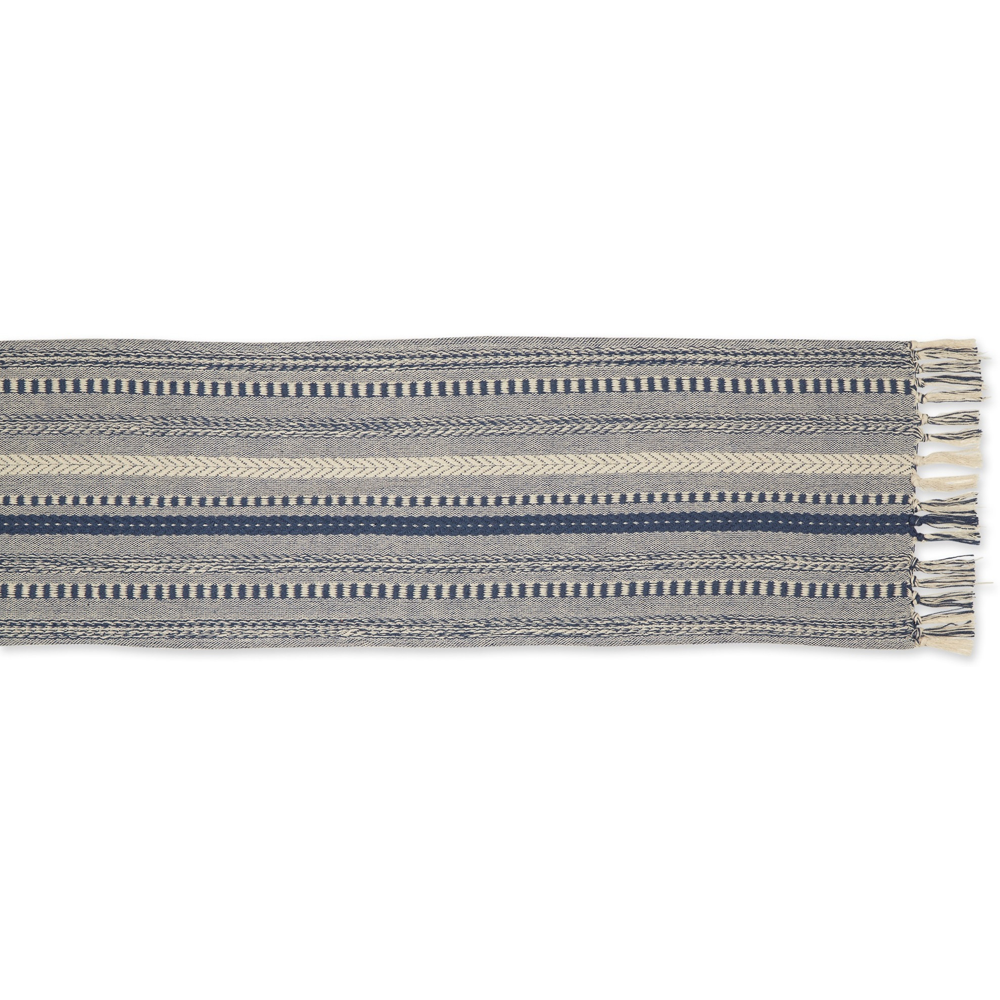 DII French Blue Braided Stripe Table Runner 15x108