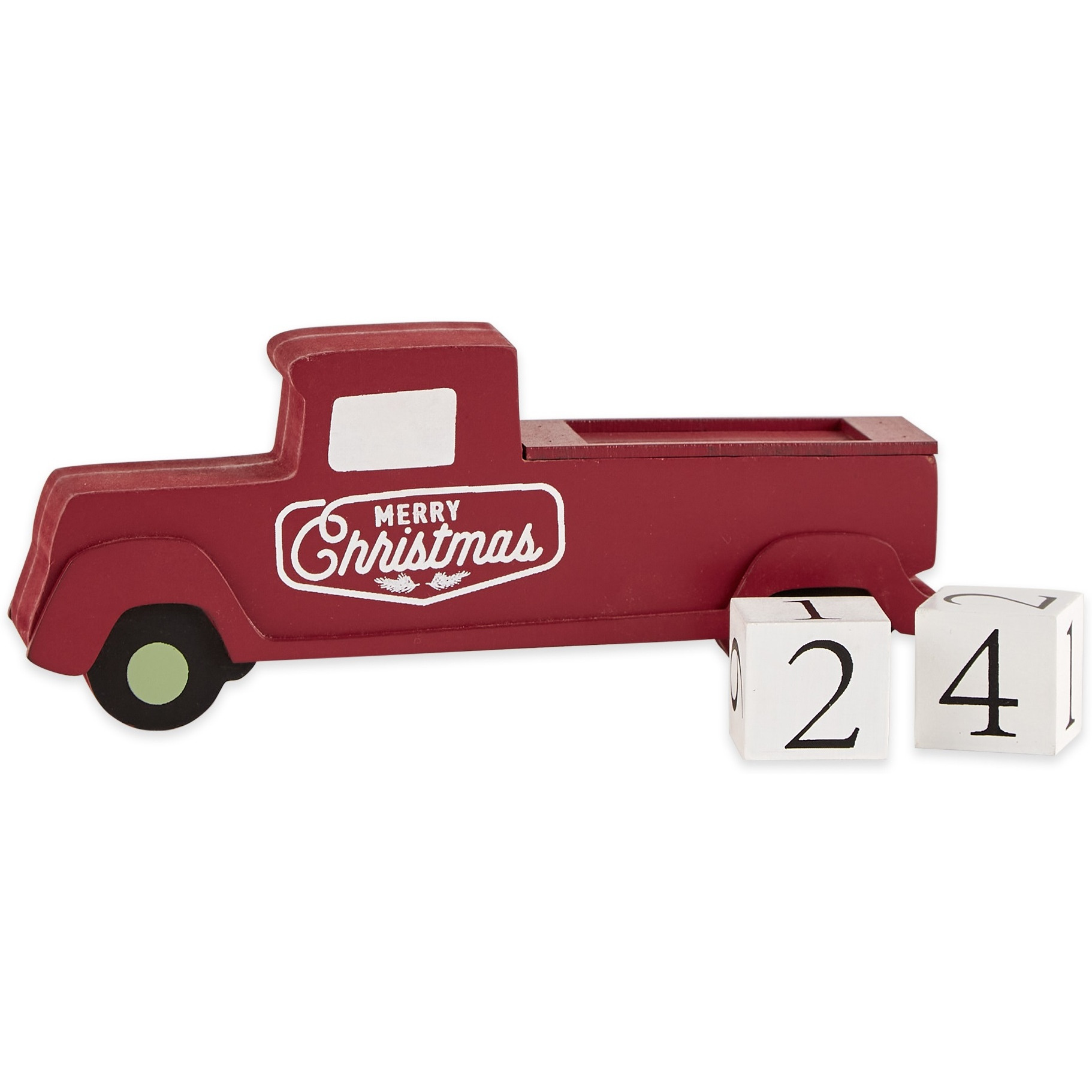 DII Christmas Tree Truck Tabletop Block Calendar