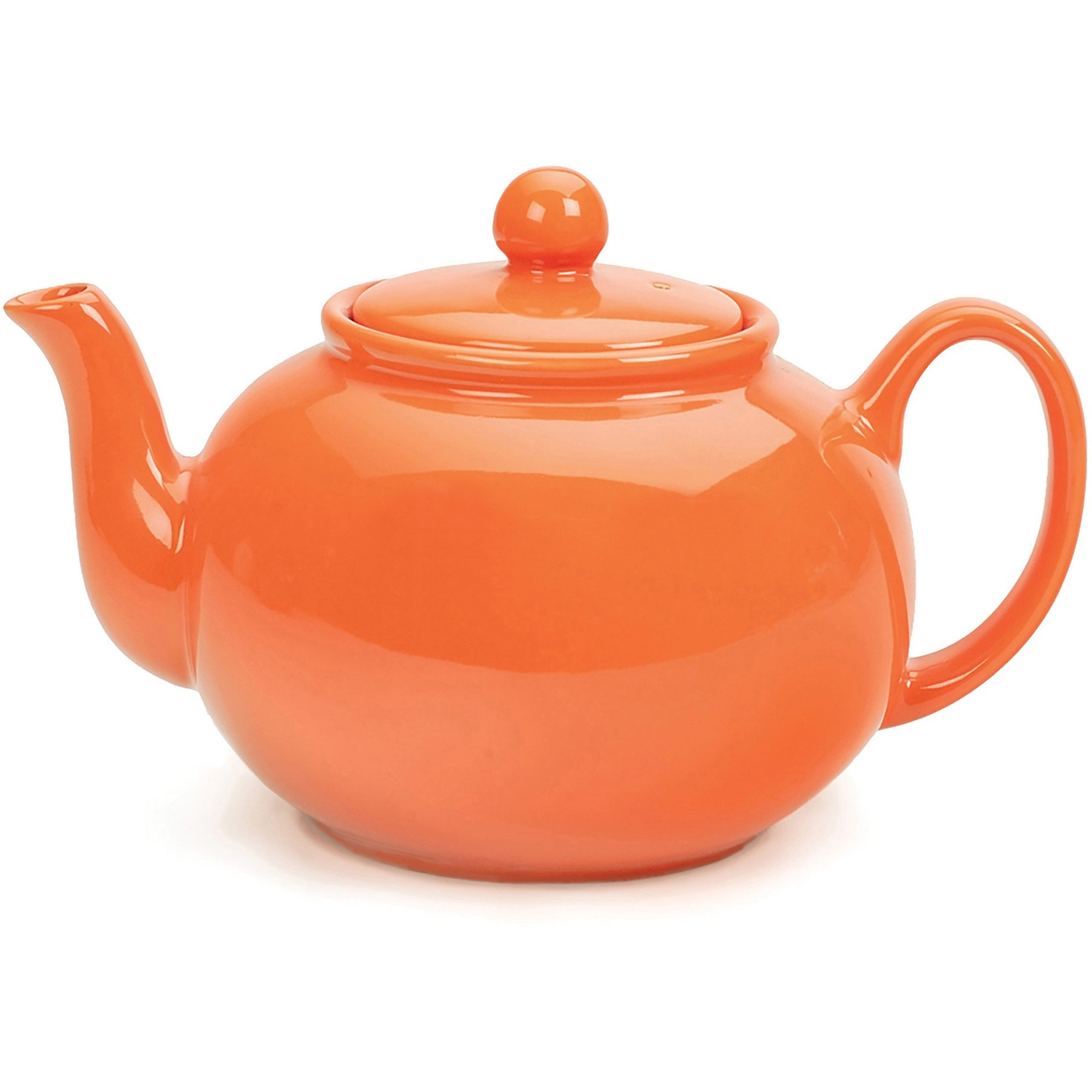 RSVP International Stoneware Teapot, Orange