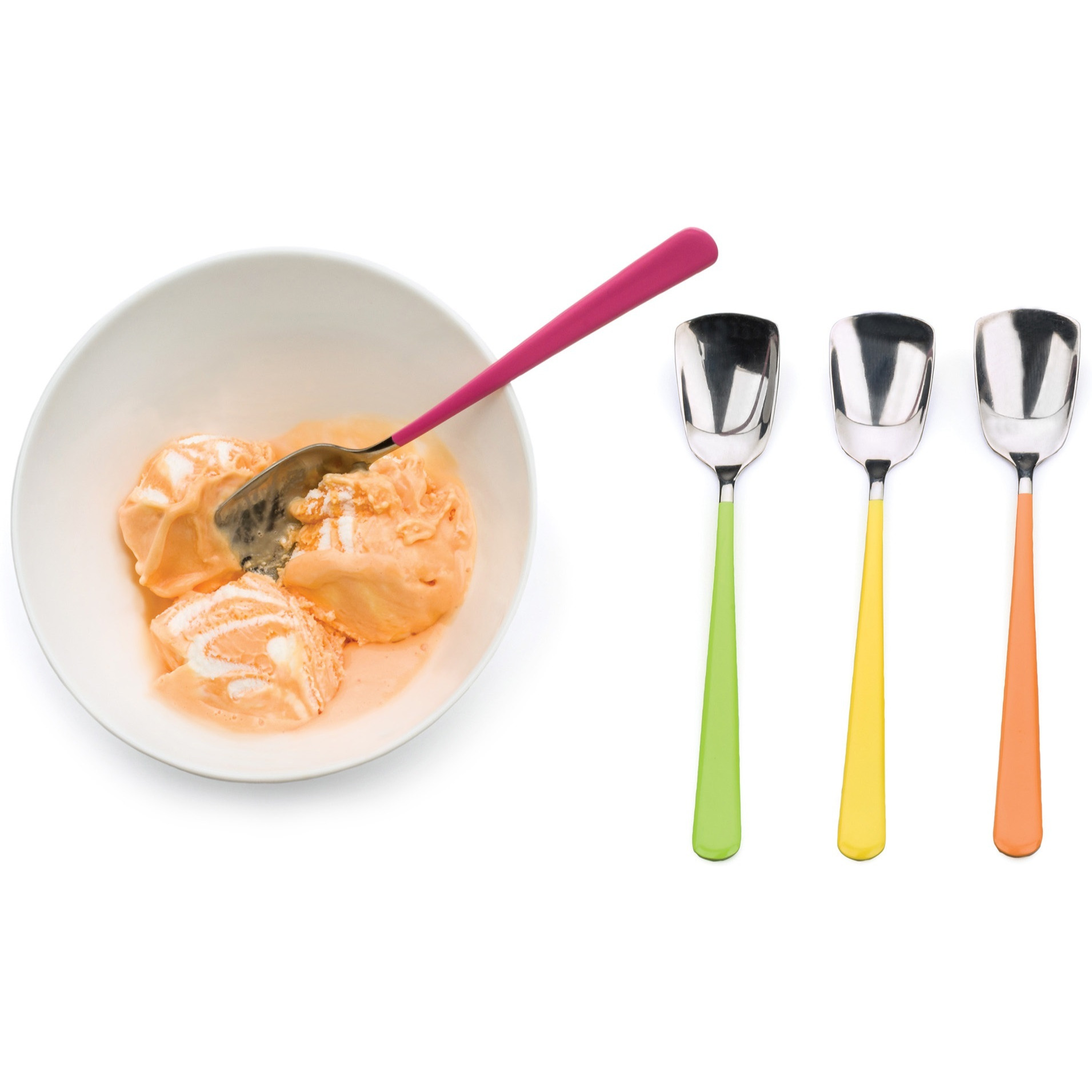 RSVP Intl Ice Cream Spoons, Mixed Colors (Set of 4)