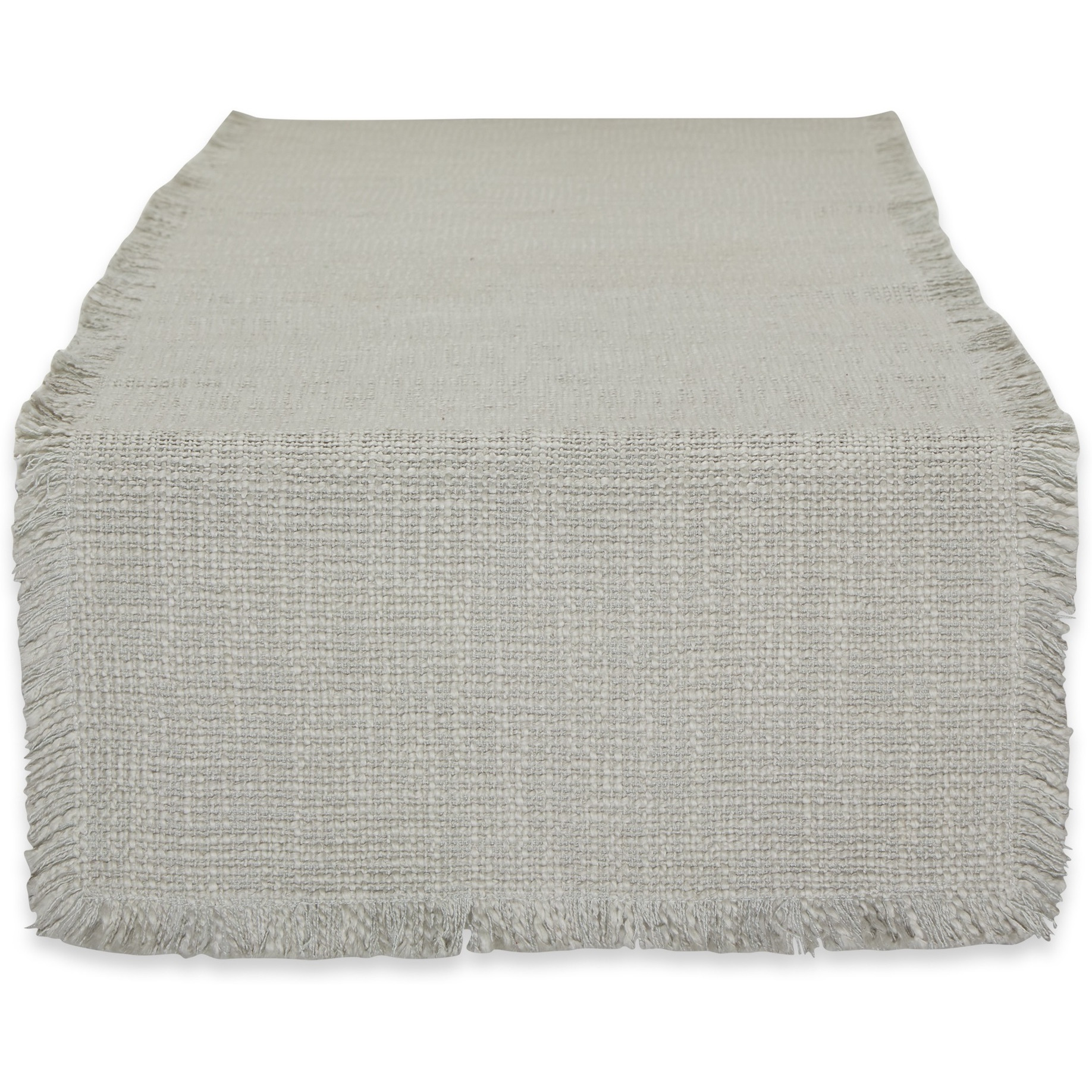 DII Light Rain Basket Fringe Table Runner 14x72