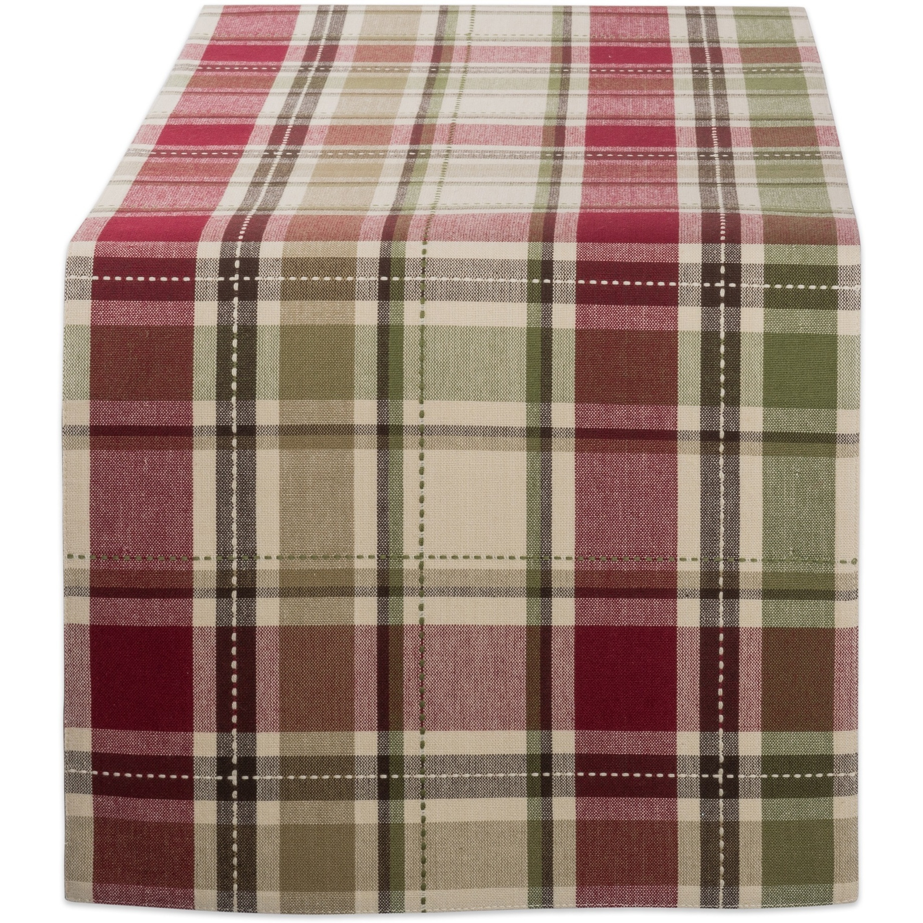 DII Homespun Plaid Table Runner 13x108