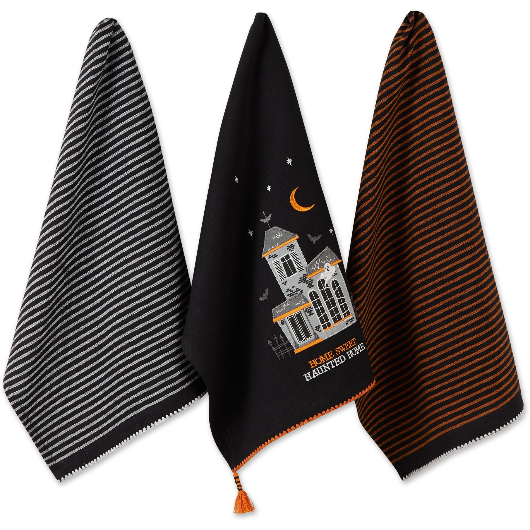 DII Asst Home Sweet Haunted Home Dishtowel (Set Of 3)