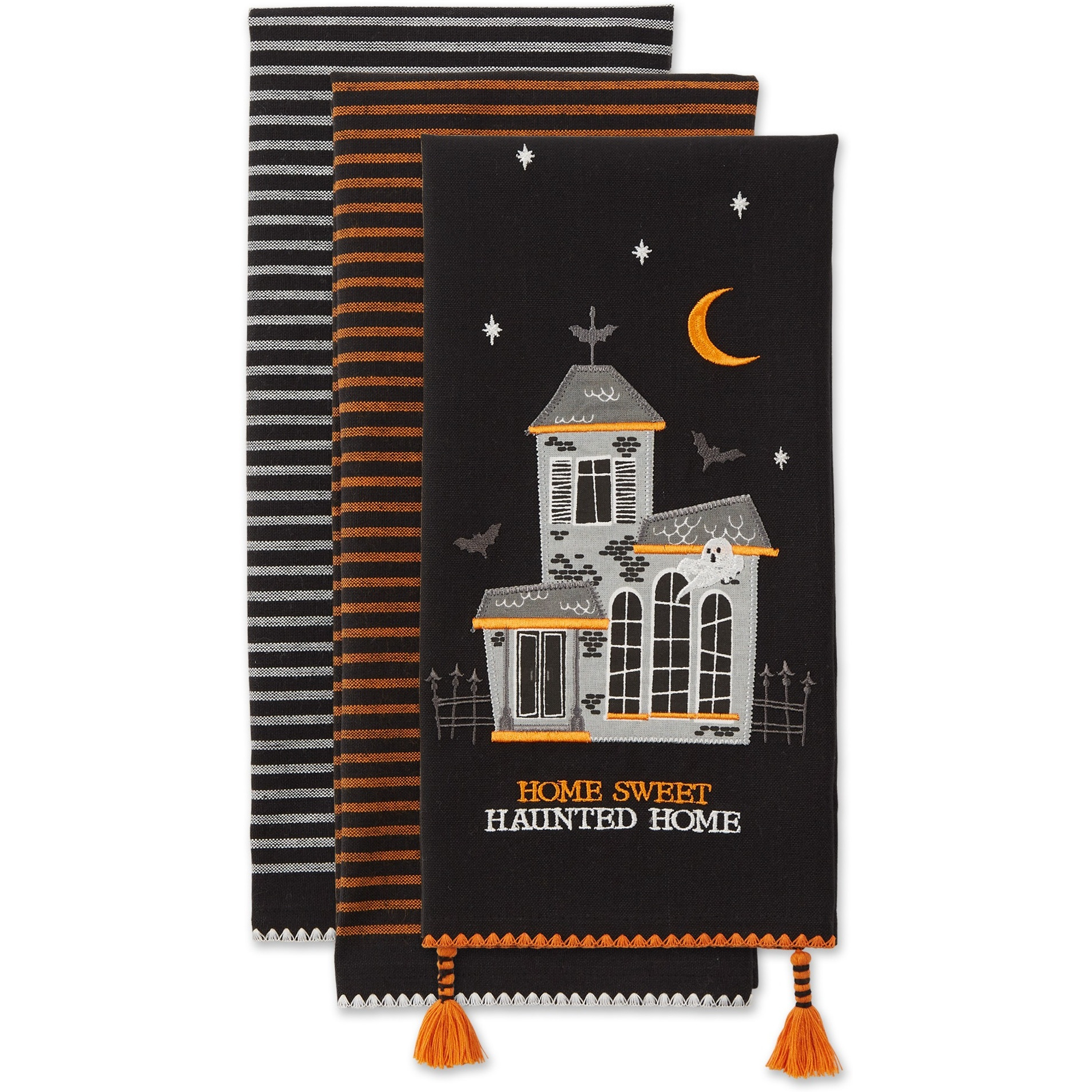DII Asst Home Sweet Haunted Home Dishtowel (Set Of 3)