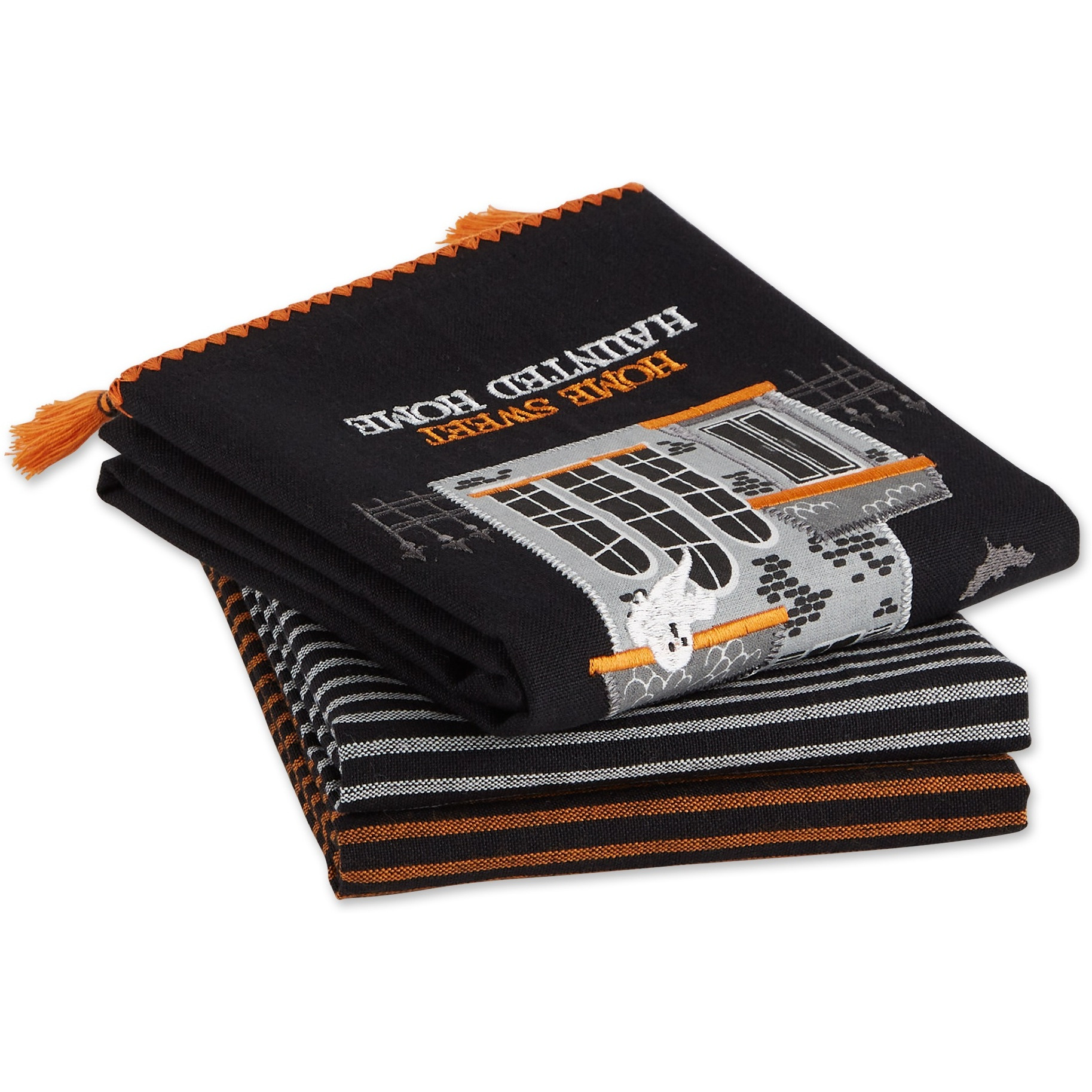 DII Asst Home Sweet Haunted Home Dishtowel (Set Of 3)