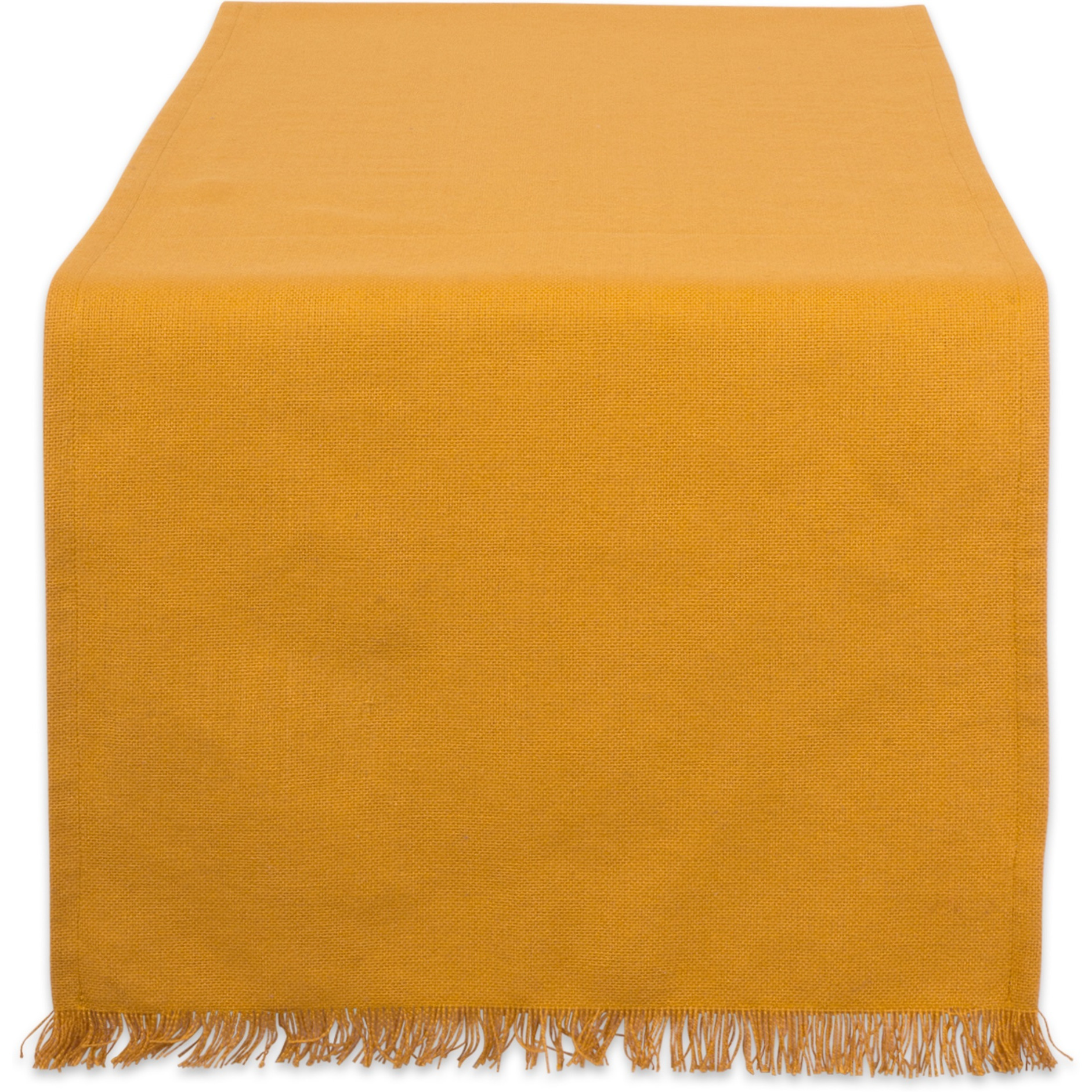 DII Solid Pumpkin Spice Heavyweight Fringed Table Runner 14x108