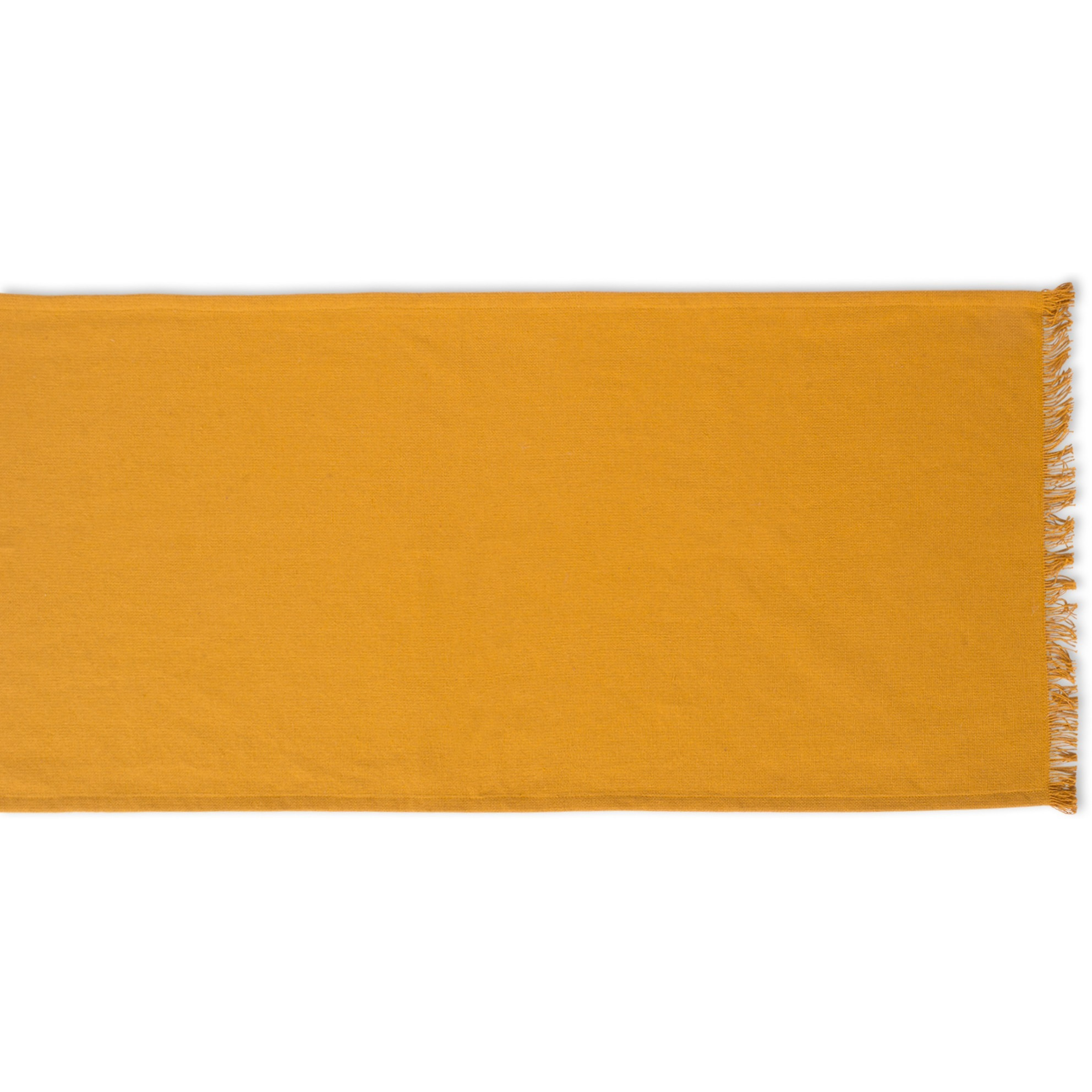 DII Solid Pumpkin Spice Heavyweight Fringed Table Runner 14x108