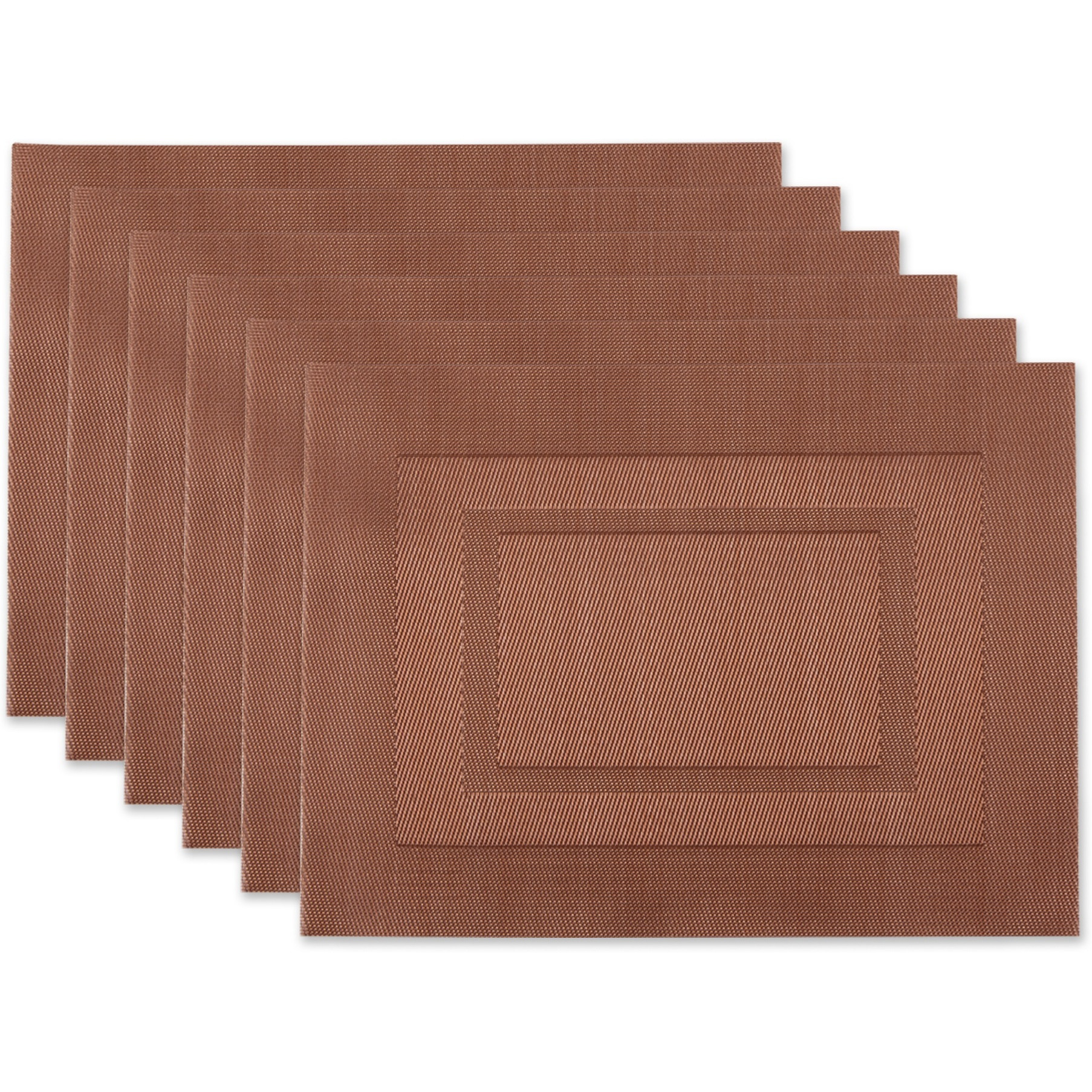 DII Cinnamon  PVC Doubleframe Placemat 6 Piece