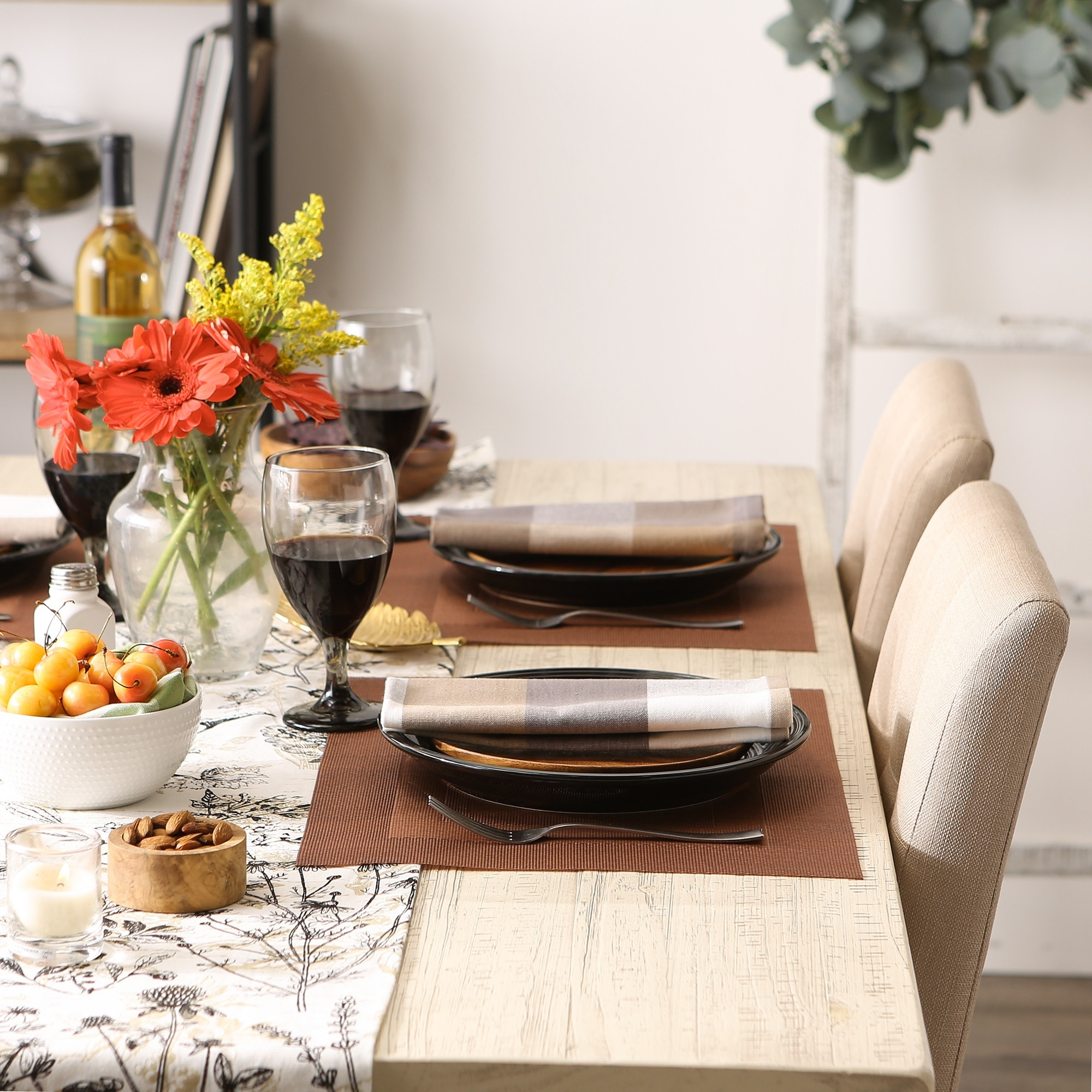 DII Cinnamon  PVC Doubleframe Placemat 6 Piece