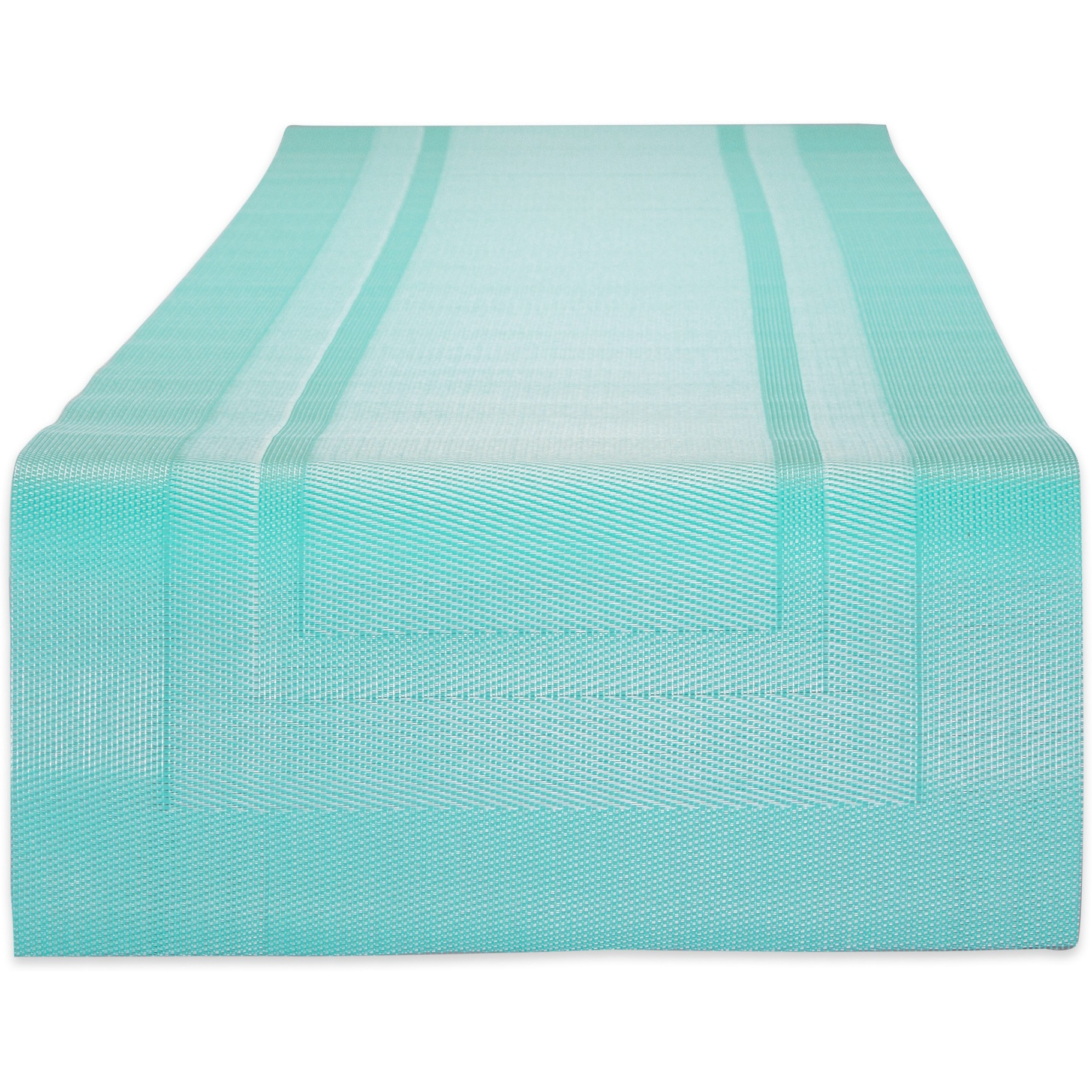 DII Aqua PVC Doubleframe Table Runner 14x72