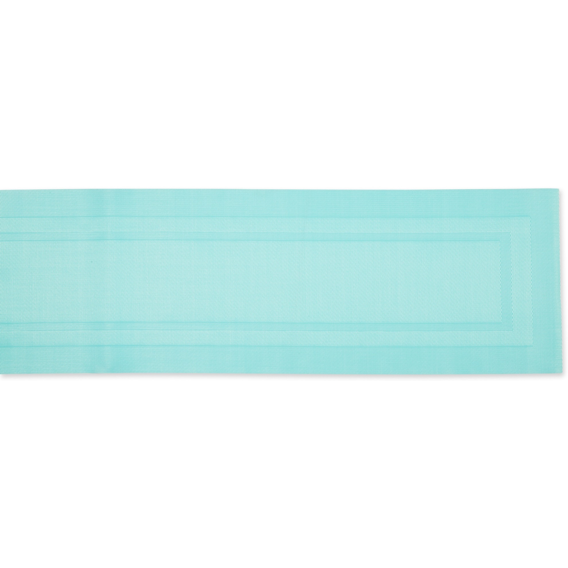 DII Aqua PVC Doubleframe Table Runner 14x72