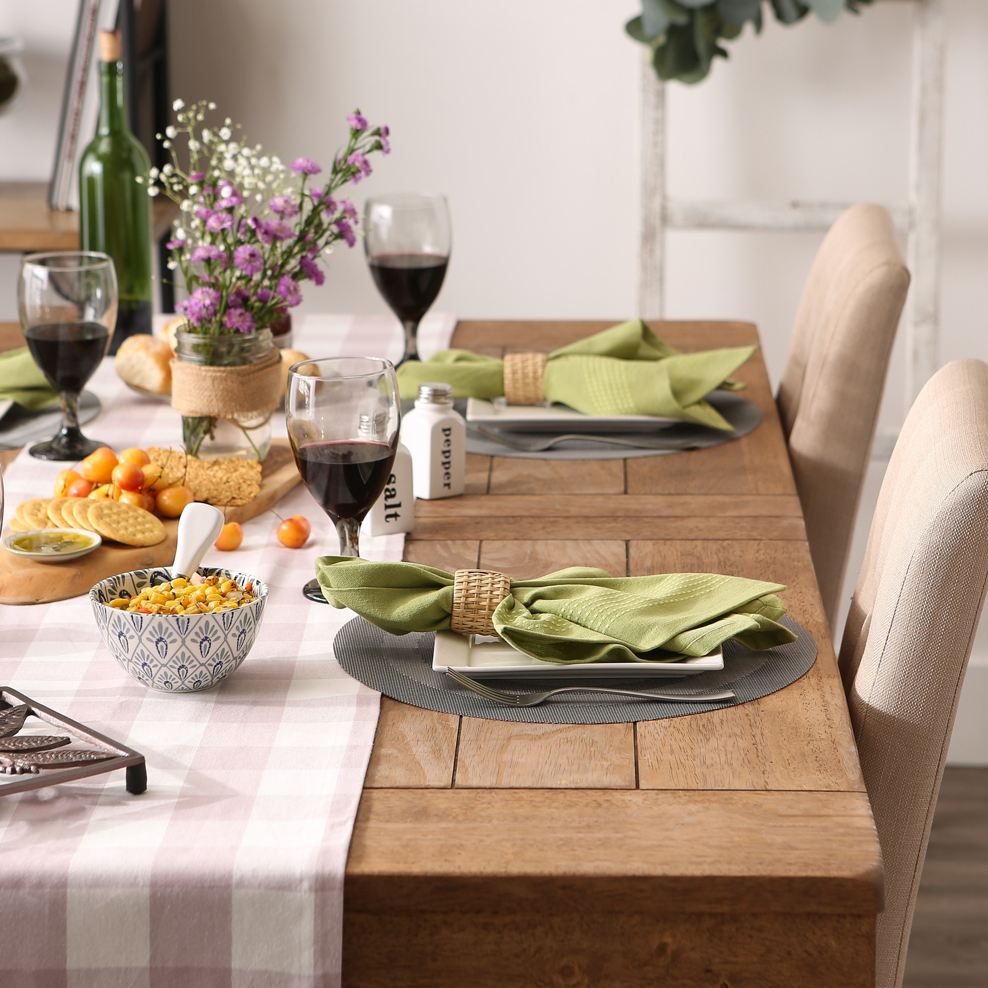 DII Gray Round PVC Doubleframe Placemat 6 Piece