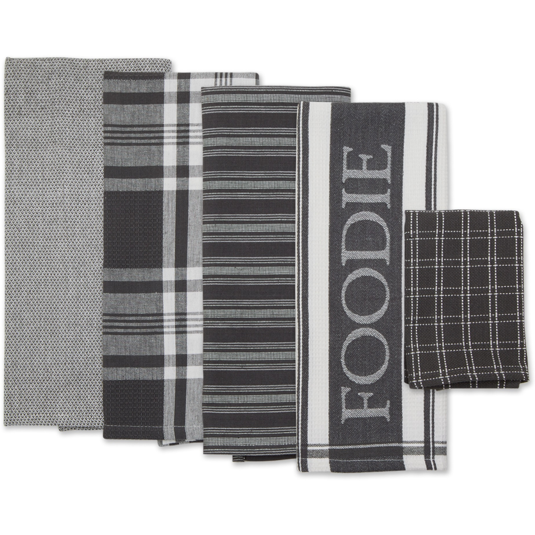 DII Asst Mineral Foodie Dishtowel And Dishcloth 5 Piece