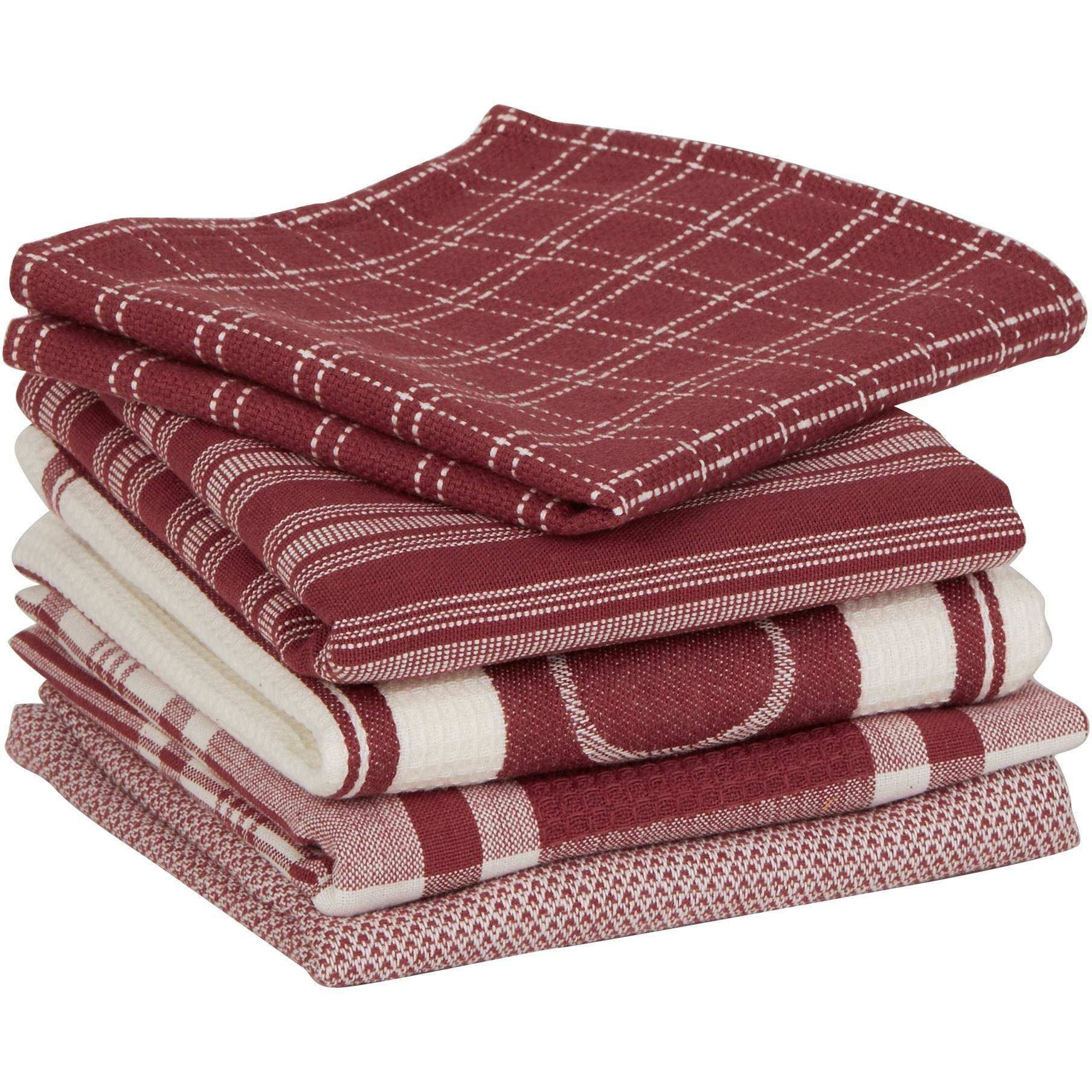 DII Asst Barn Red Foodie Dishtowel And Dishcloth 5 Piece