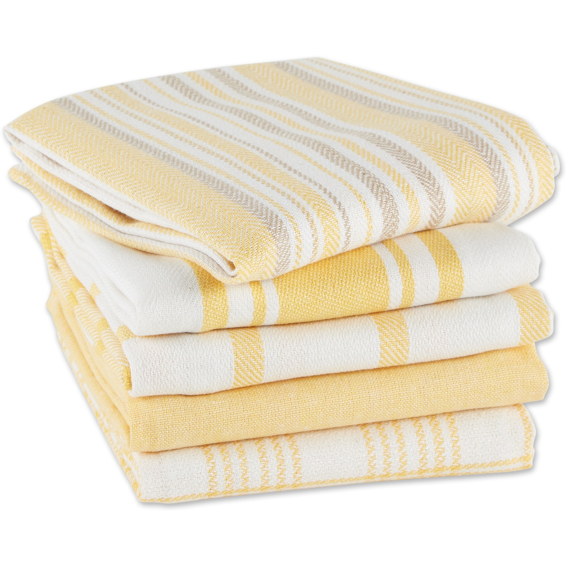 DII Asst Yellow Woven Dishtowels (Set of 5)