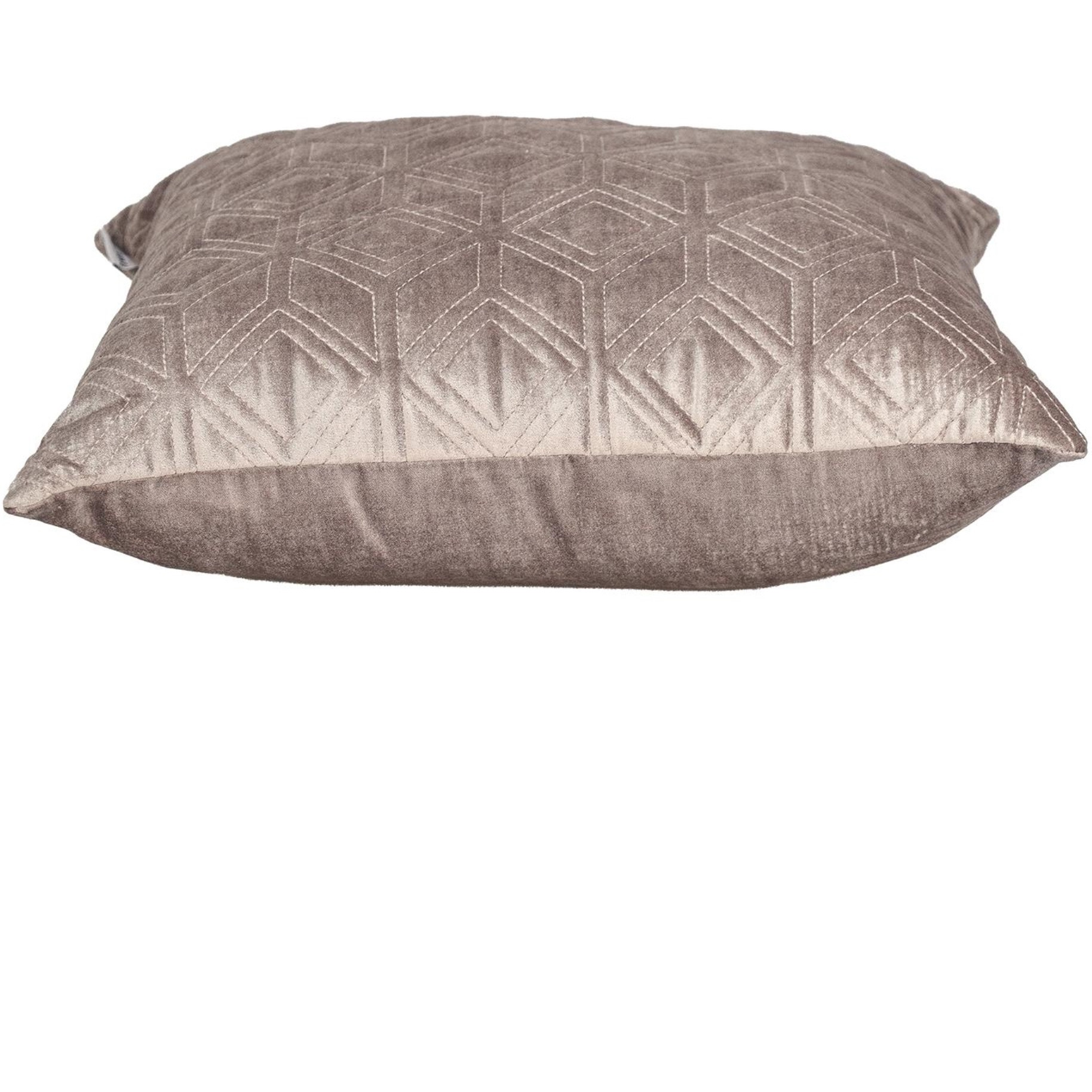 Parkland Collection Aleta Transitional Quilted Taupe Throw Pillow