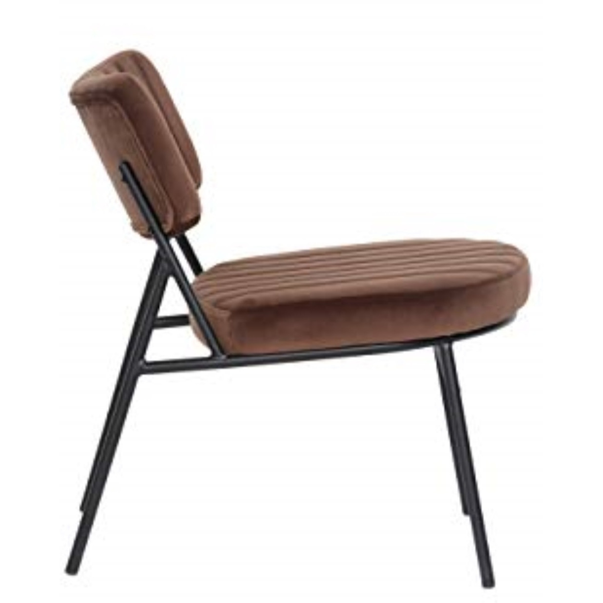 LeisureMod Marilane Velvet Accent Chair With Metal Frame
