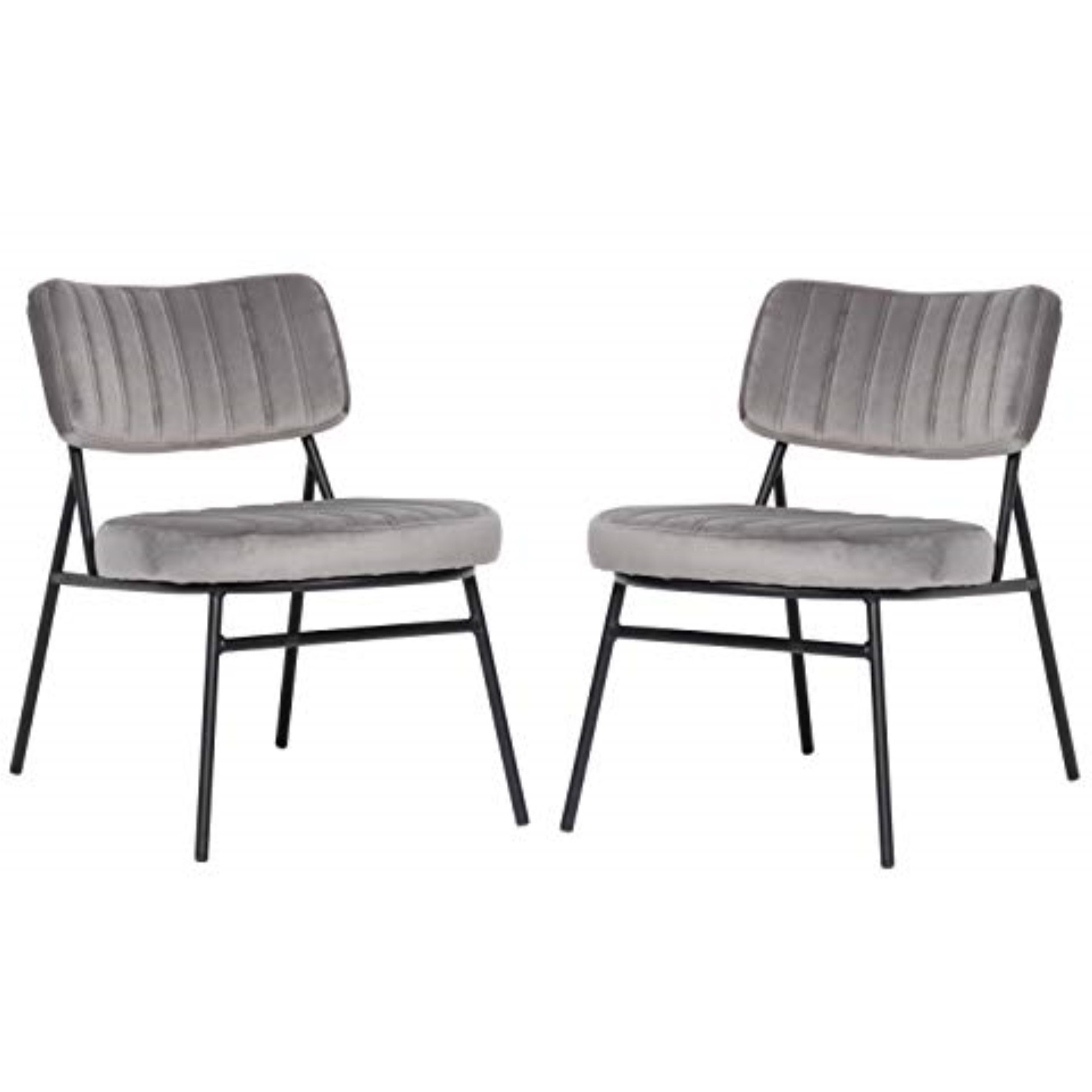 LeisureMod Marilane Velvet Accent Chair With Metal Frame Set of 2