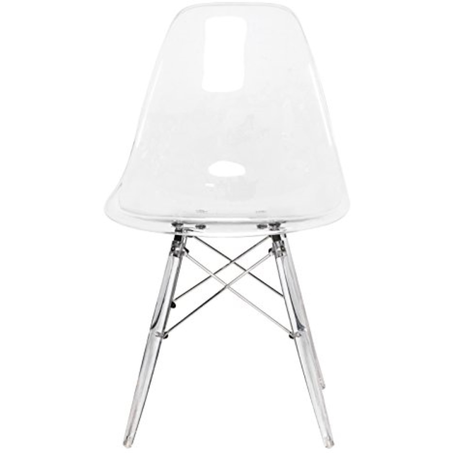 LeisureMod Dover Molded Side Chair with Acrylic Base, Set of 2