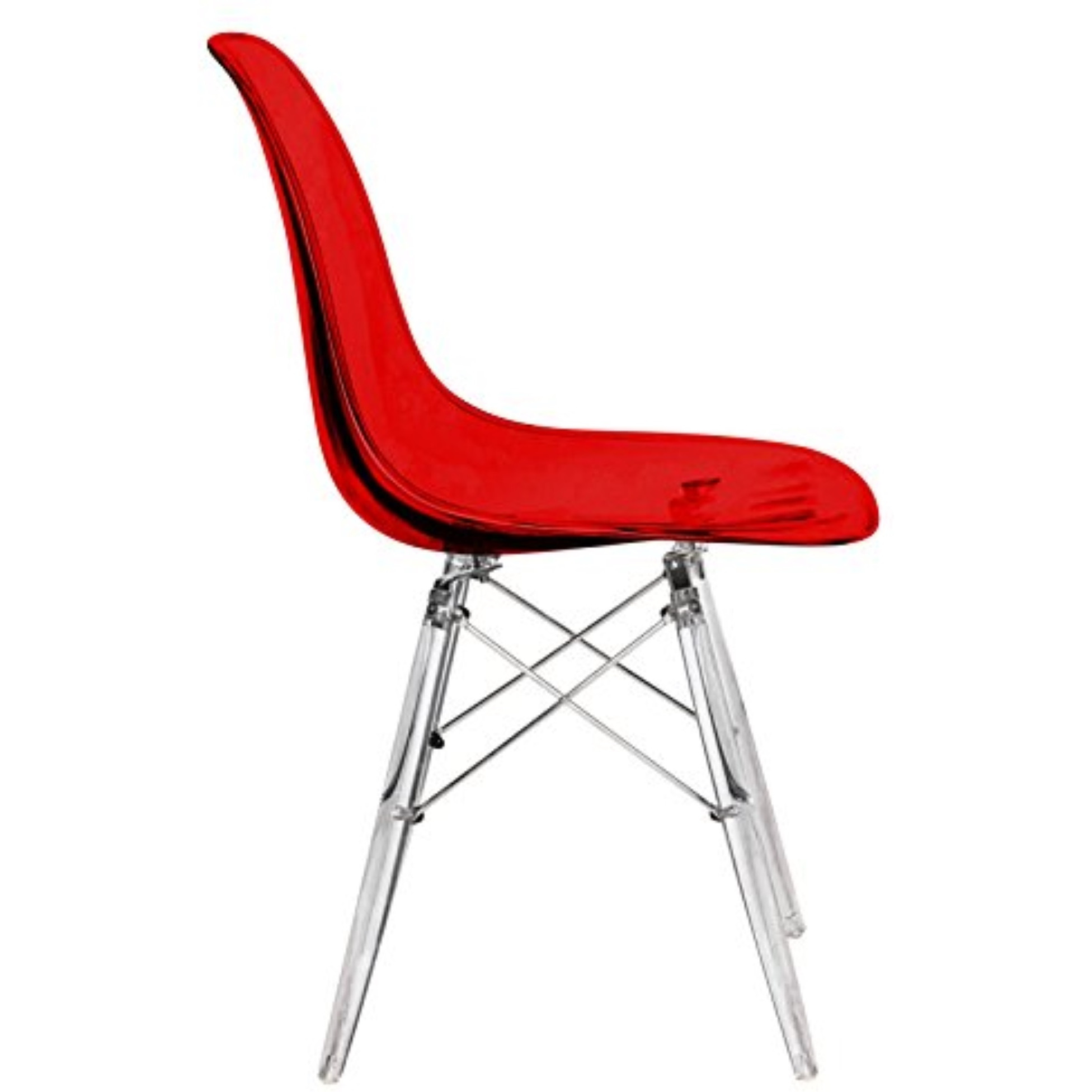 LeisureMod Dover Molded Side Chair with Acrylic Base, Set of 2