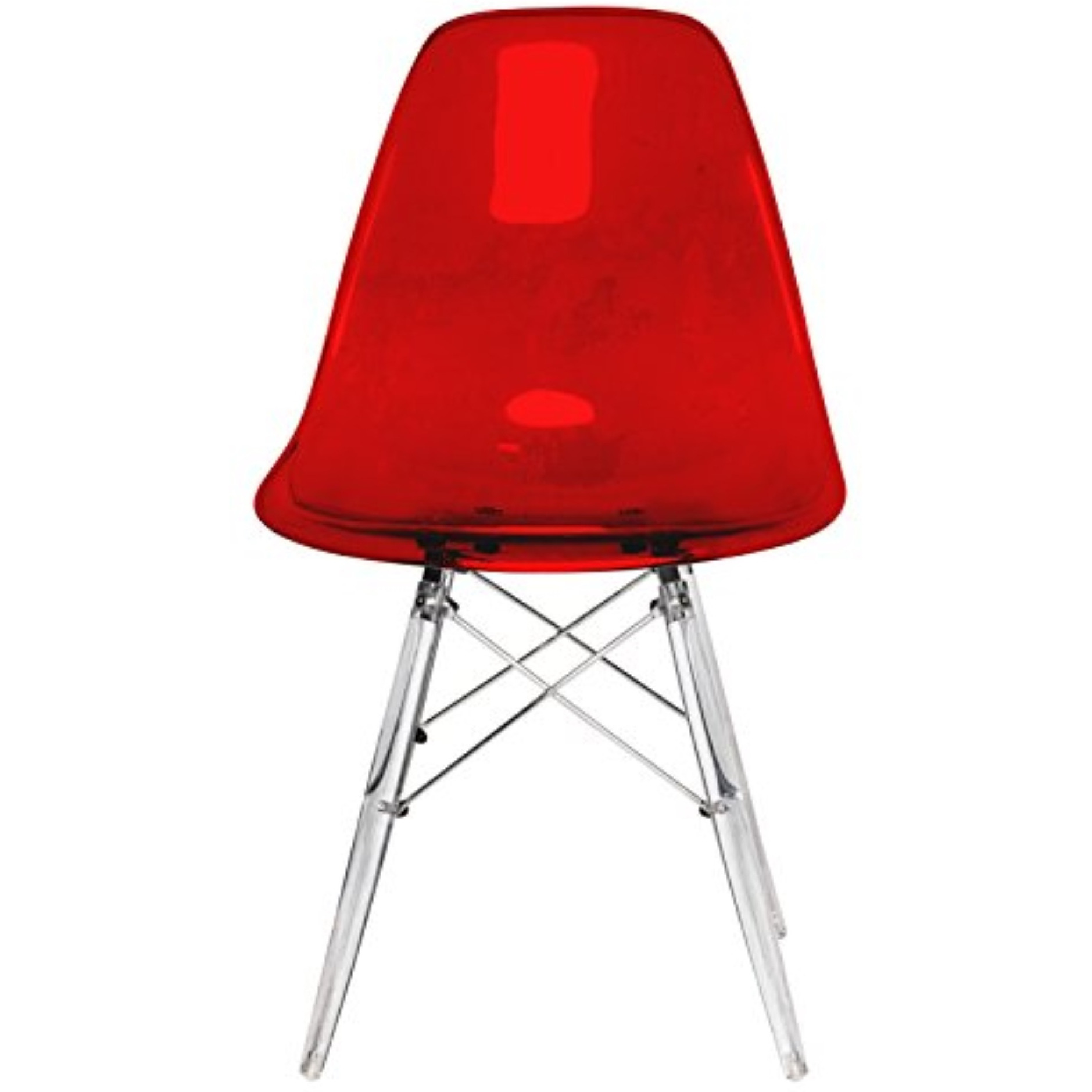 LeisureMod Dover Molded Side Chair with Acrylic Base, Set of 2
