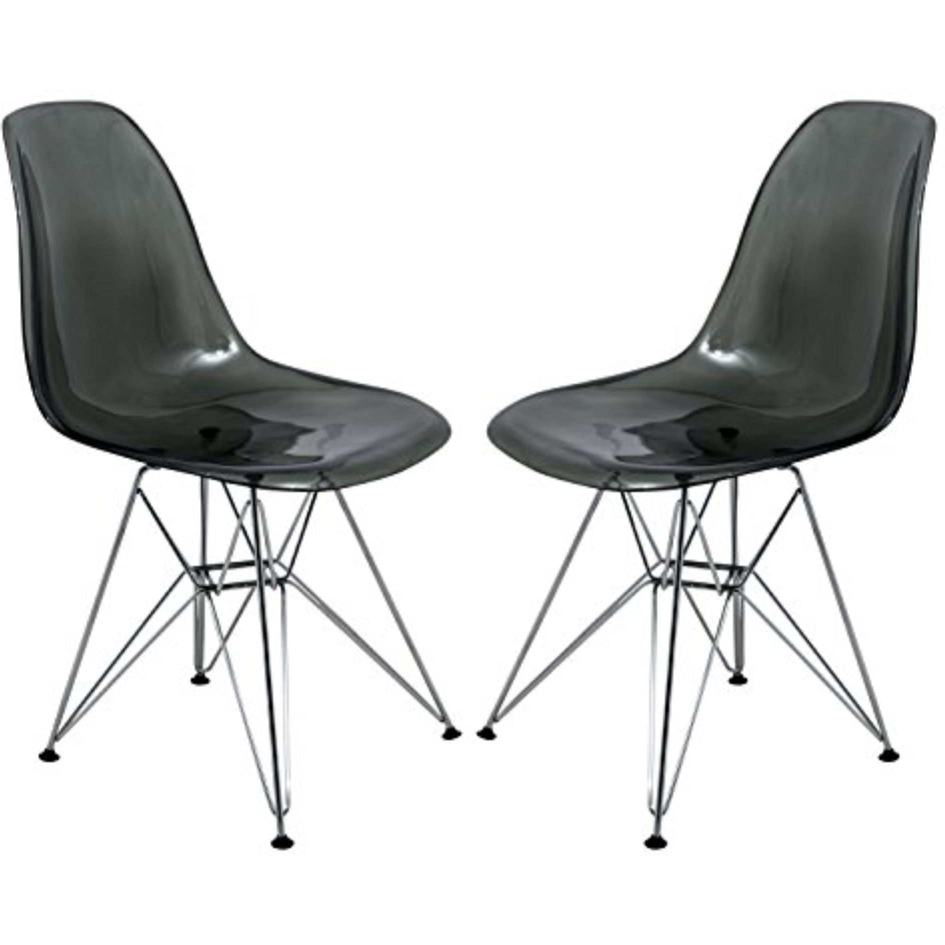 LeisureMod Cresco Molded Eiffel Side Chair, Set of 2