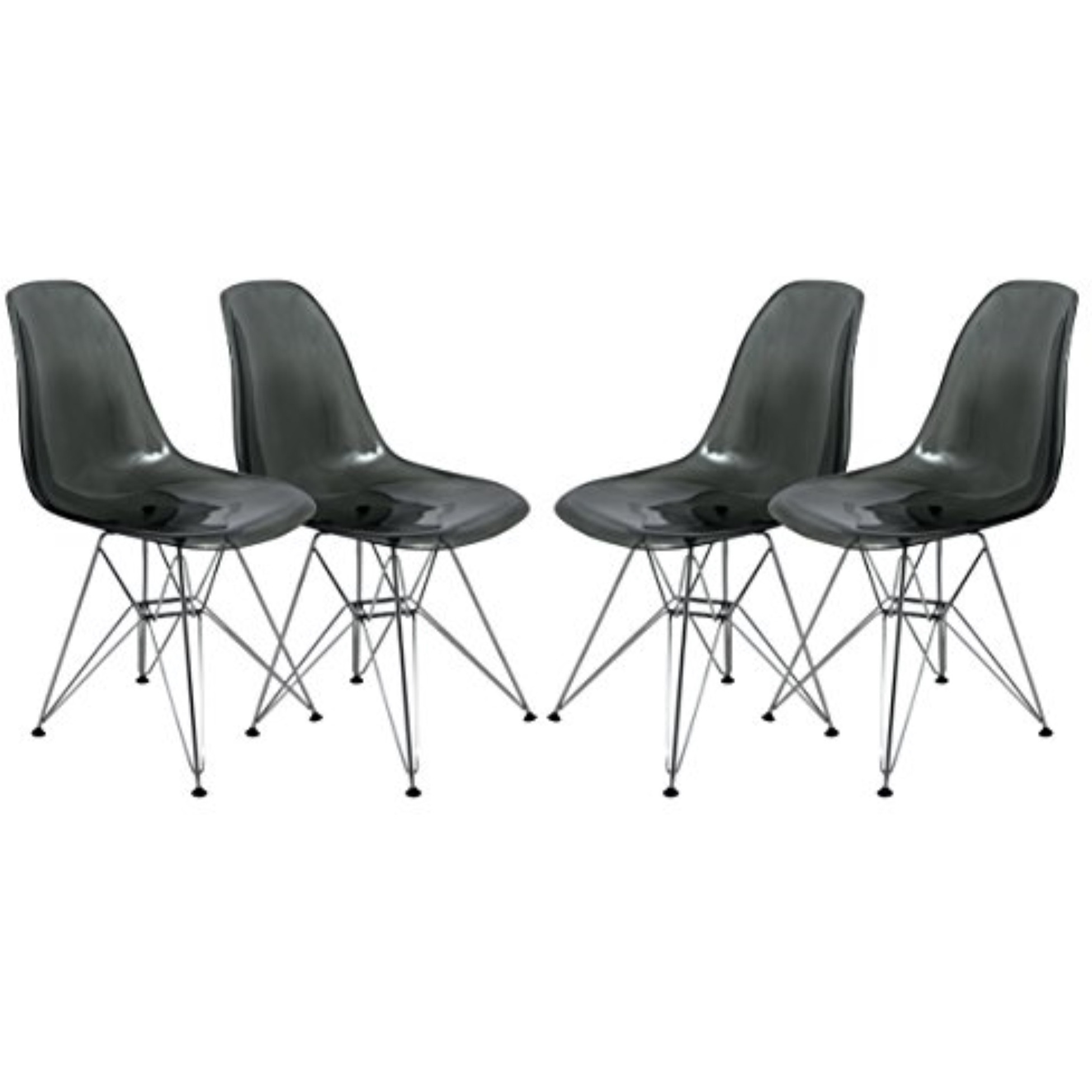 LeisureMod Cresco Molded Eiffel Side Chair, Set of 4
