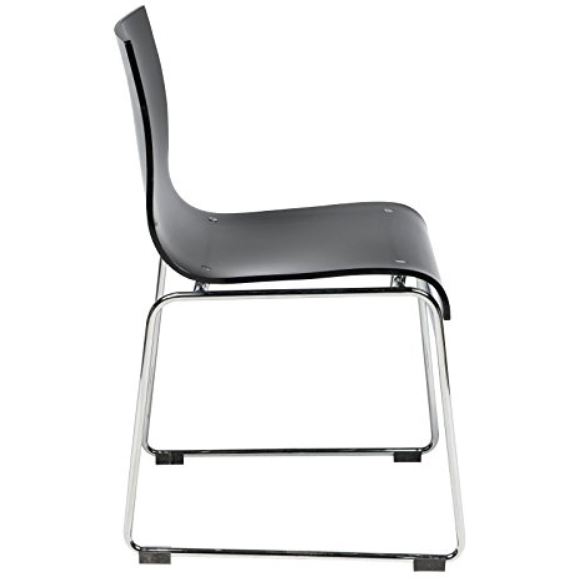 LeisureMod Lima Modern Acrylic Chair, Set of 2