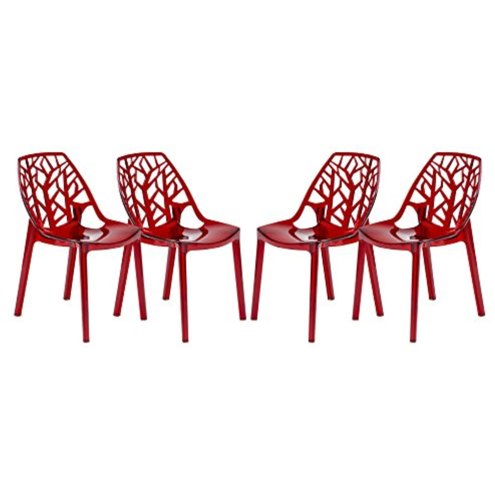 LeisureMod Modern Cornelia Dining Chair, Set of 4