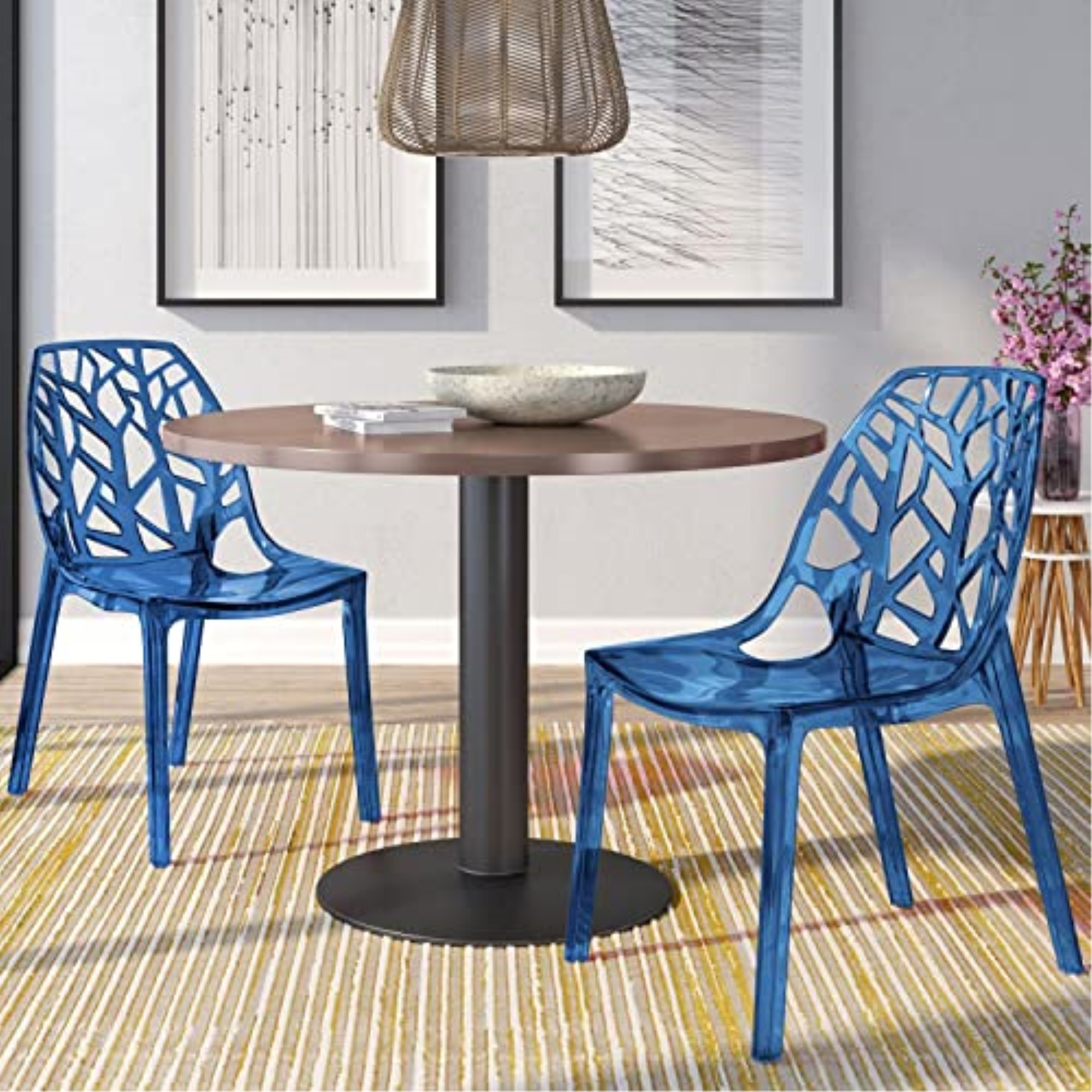 LeisureMod Modern Cornelia Dining Chair, Set of 2