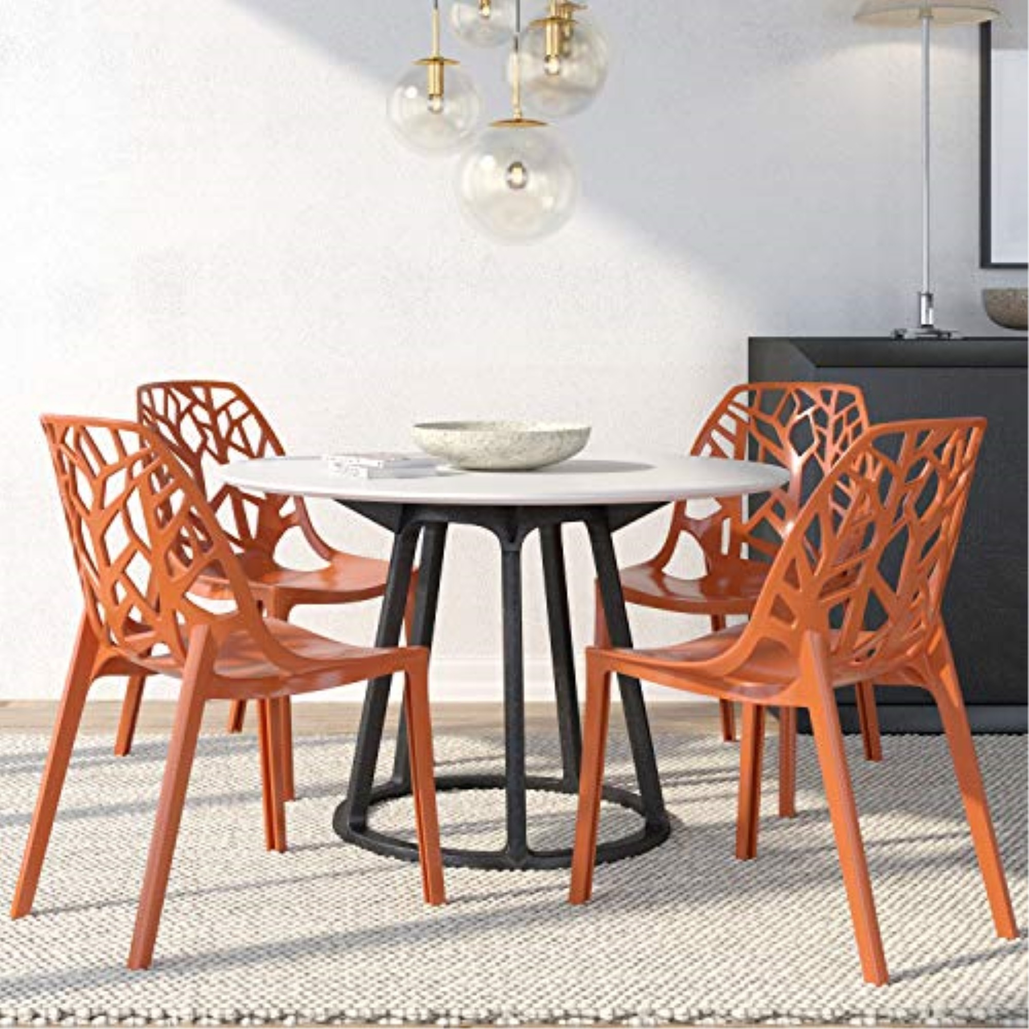 LeisureMod Modern Cornelia Dining Chair, Set of 4