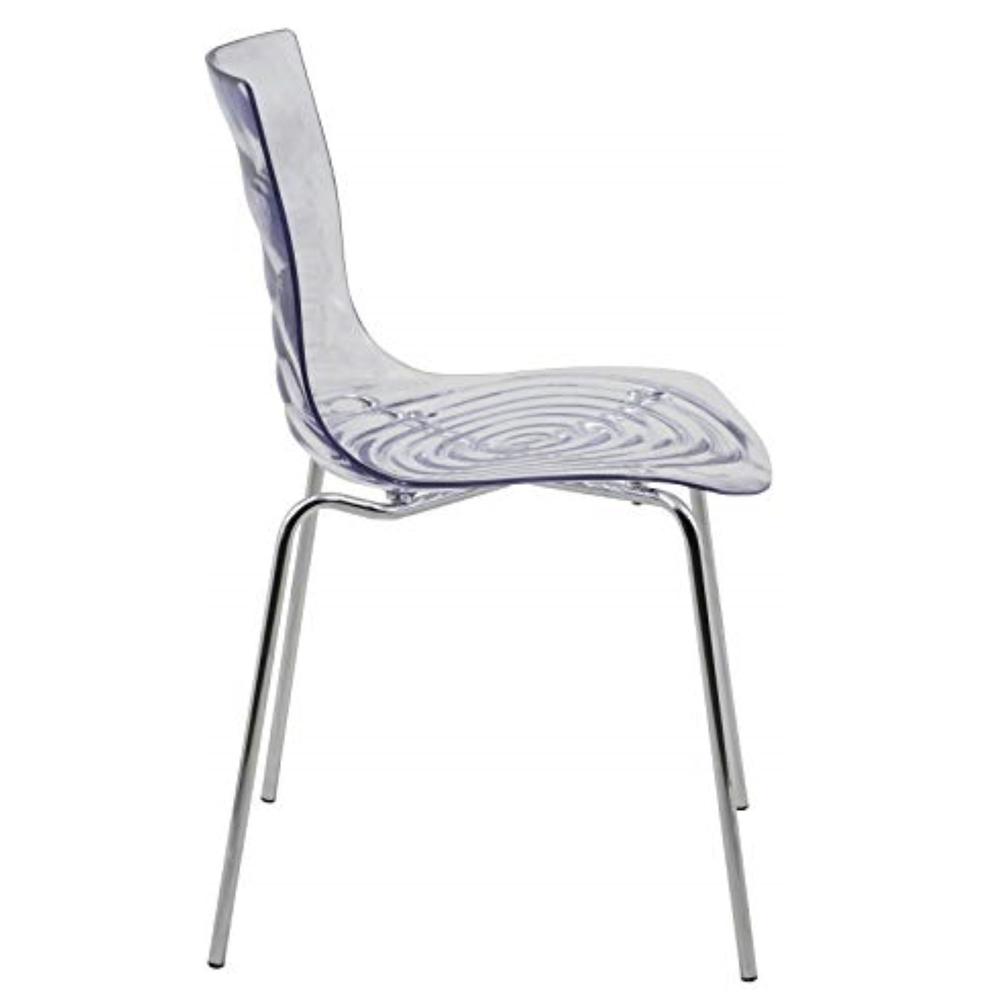LeisureMod Astor Water Ripple Design Dining Chair Set of 2