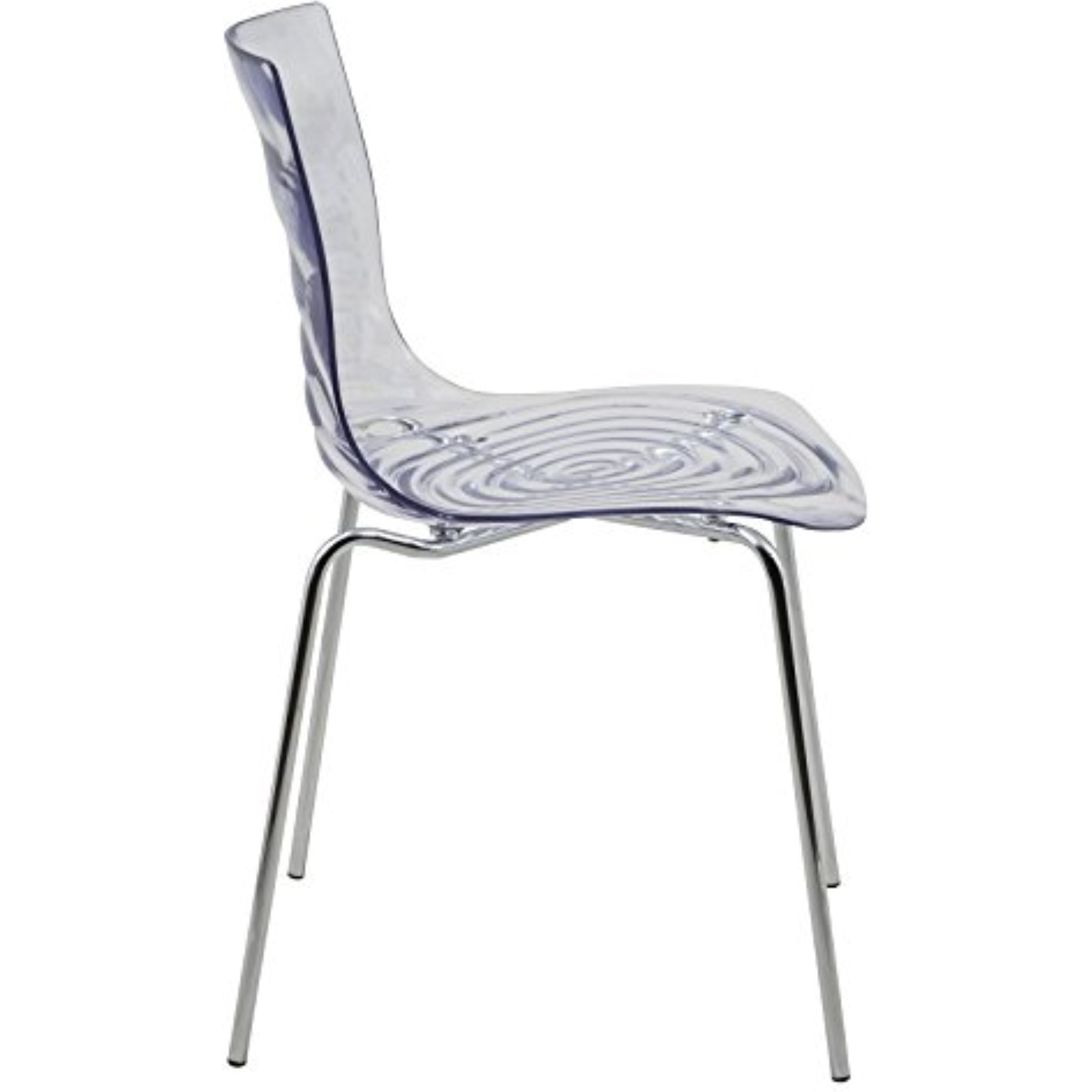 LeisureMod Astor Water Ripple Design Dining Chair Set of 4