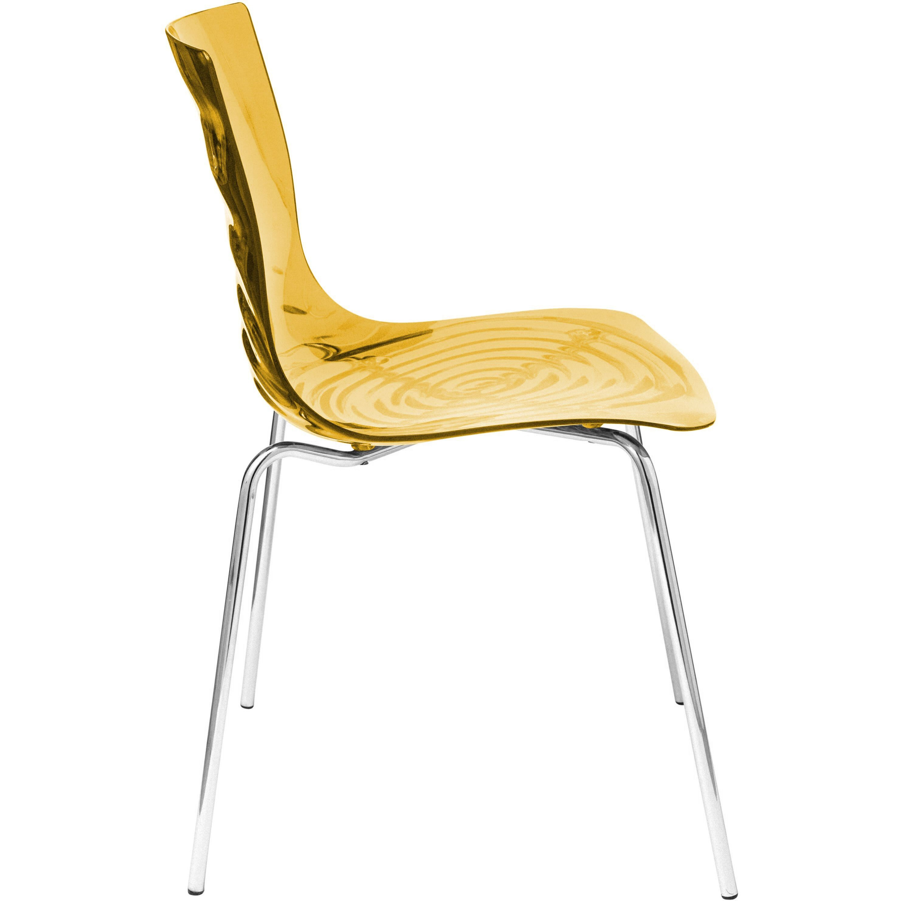LeisureMod Astor Water Ripple Design Dining Chair Set of 4