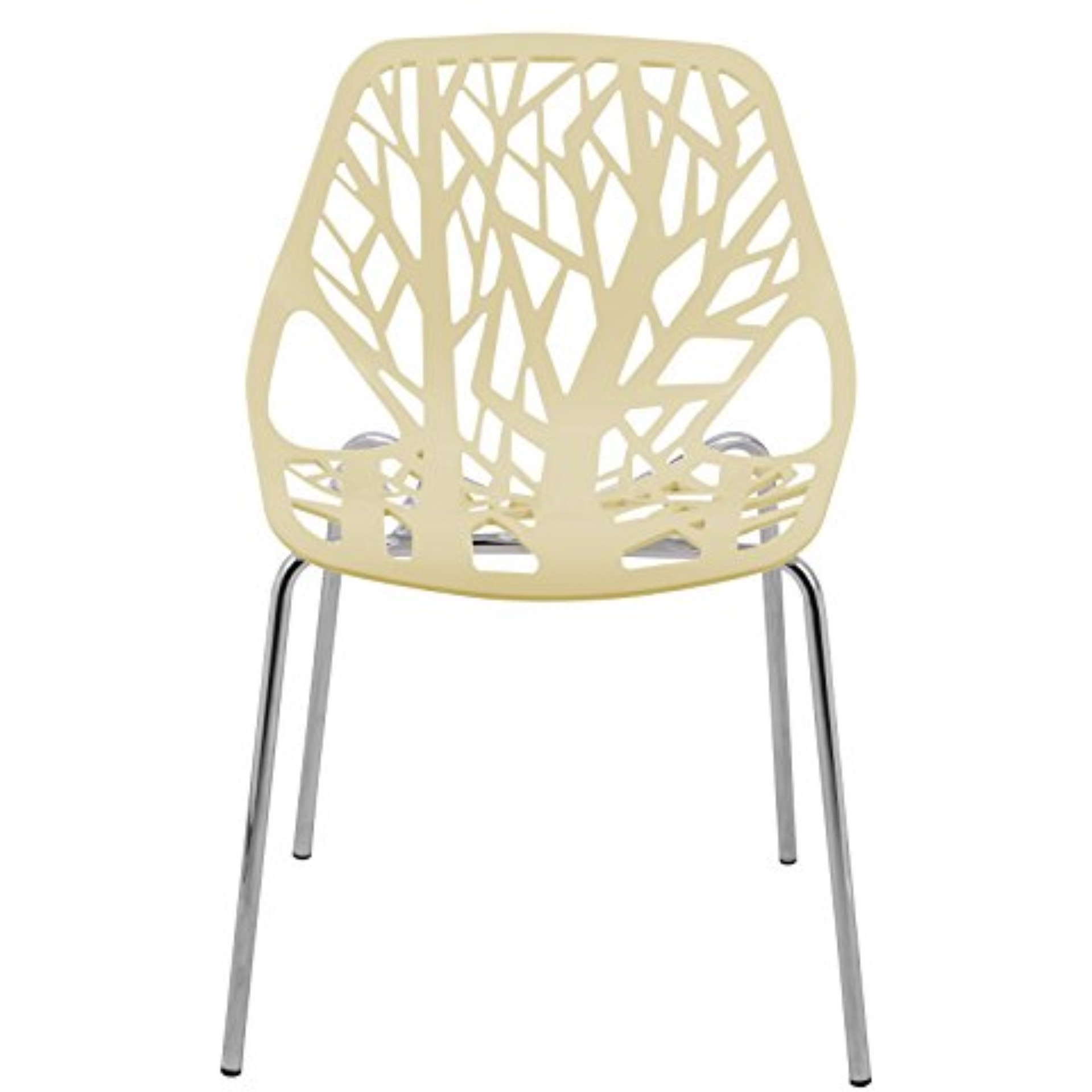 LeisureMod Modern Asbury Dining Chair w/ Chromed Legs, Set of 2