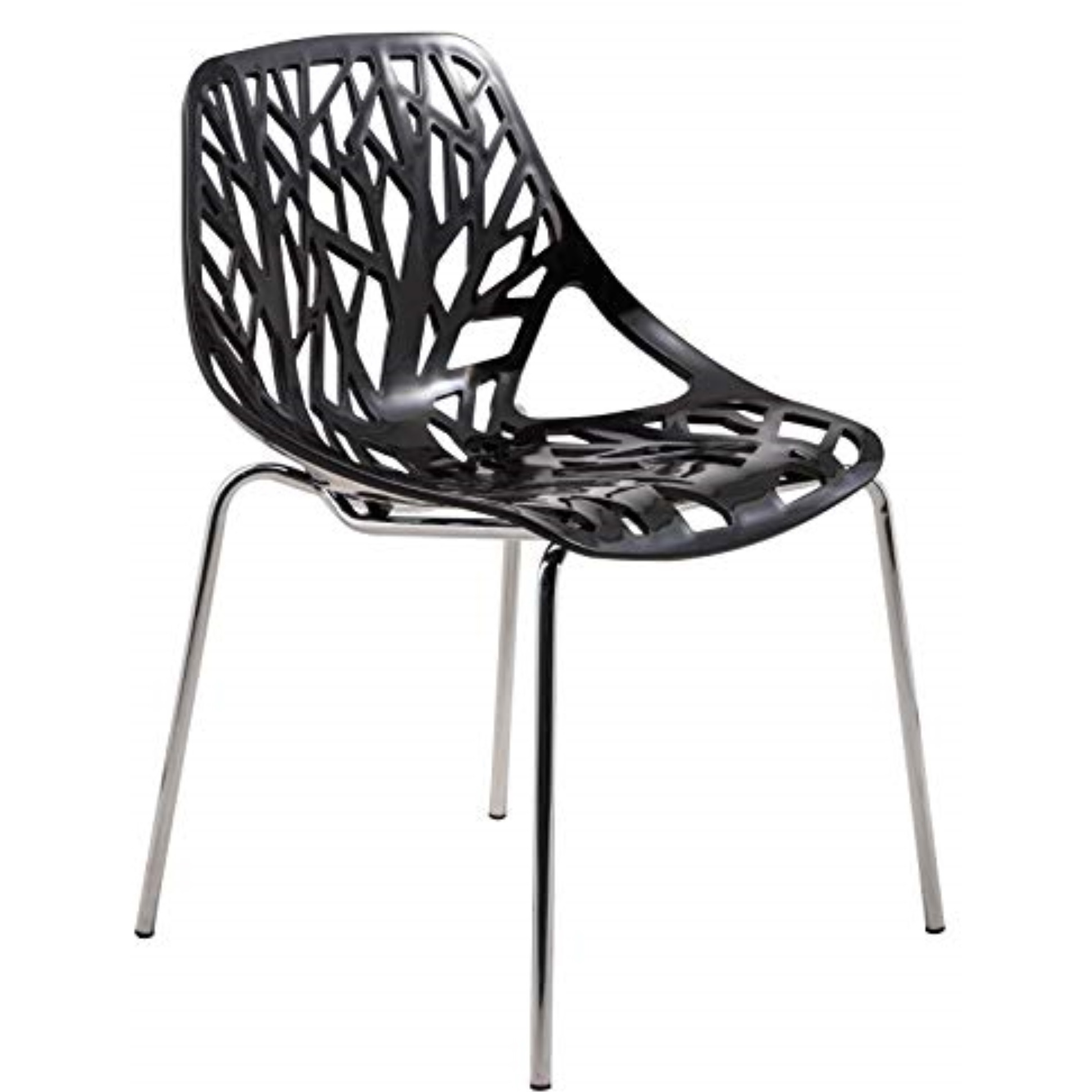 LeisureMod Modern Asbury Dining Chair w/ Chromed Legs