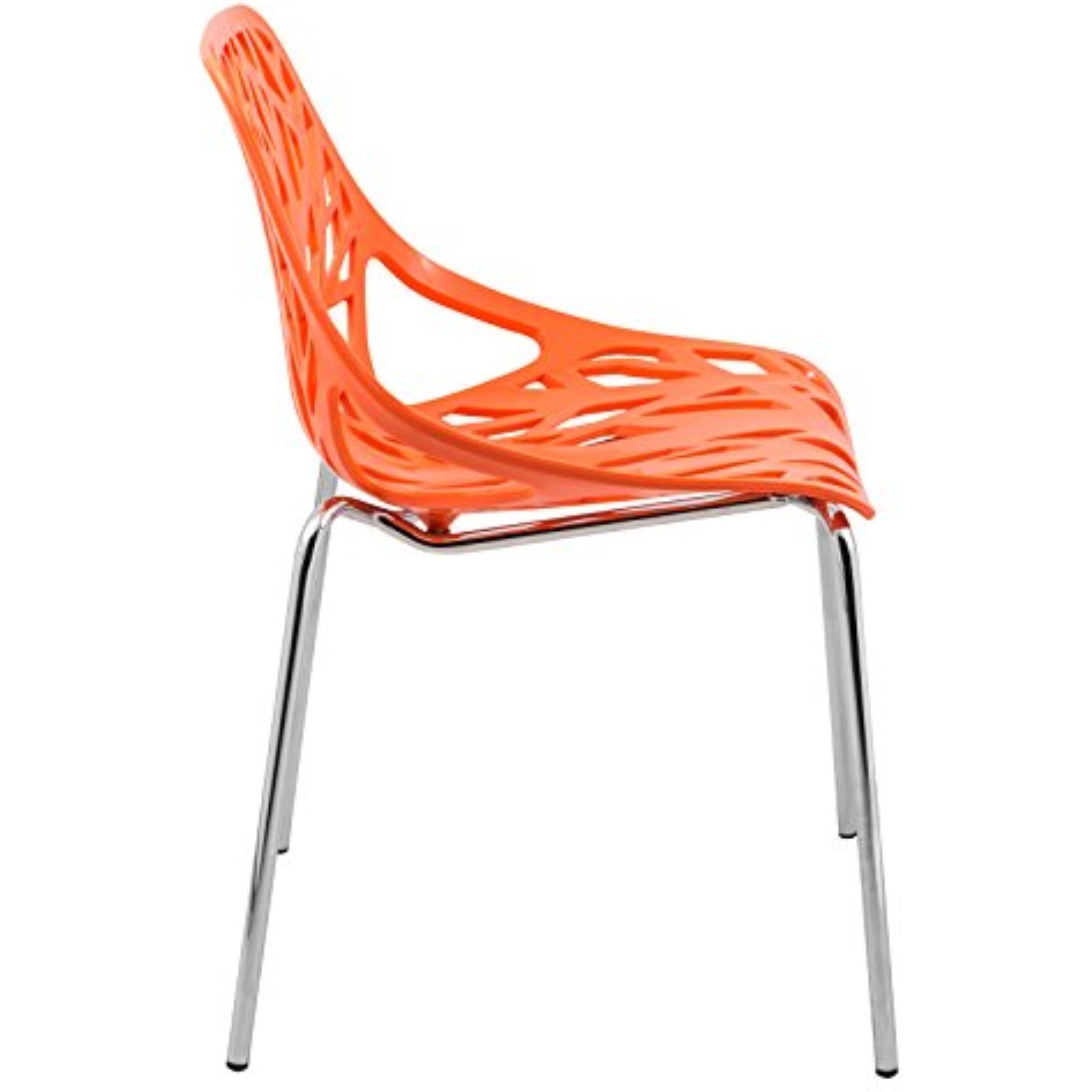 LeisureMod Modern Asbury Dining Chair w/ Chromed Legs
