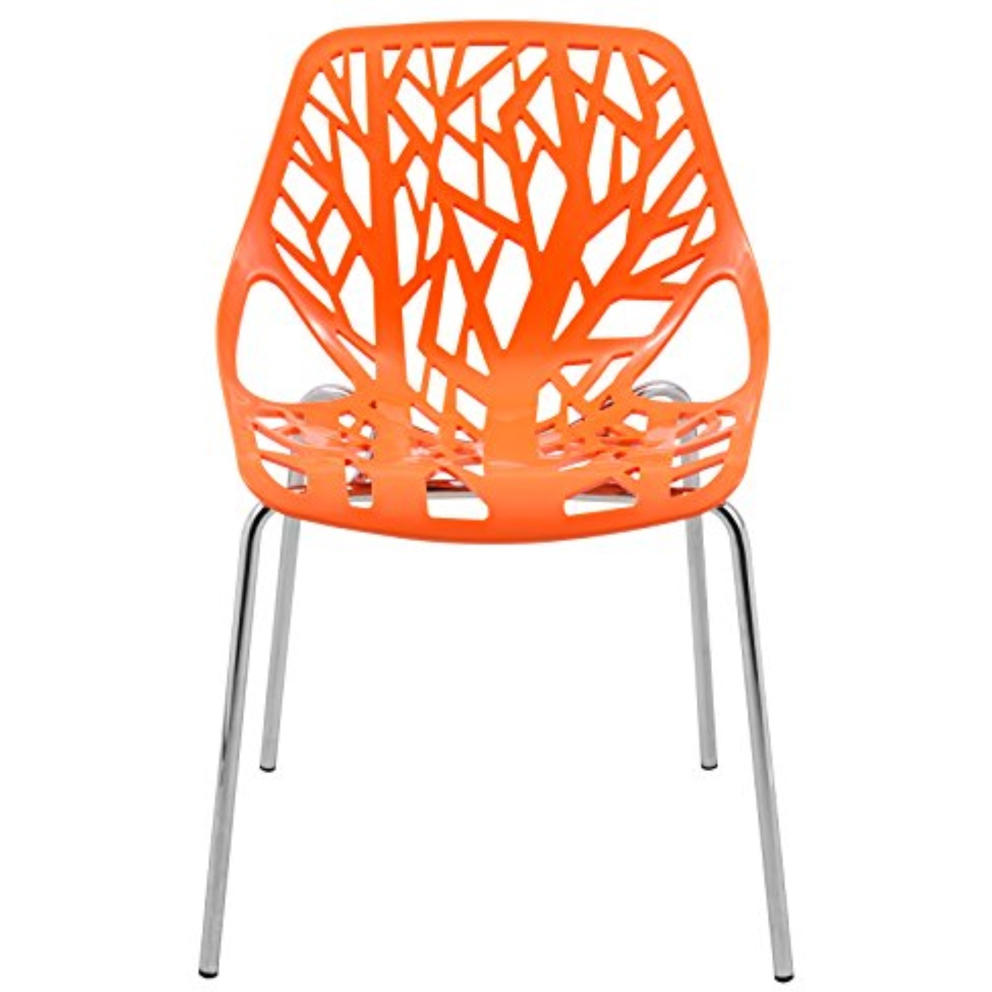 LeisureMod Modern Asbury Dining Chair w/ Chromed Legs