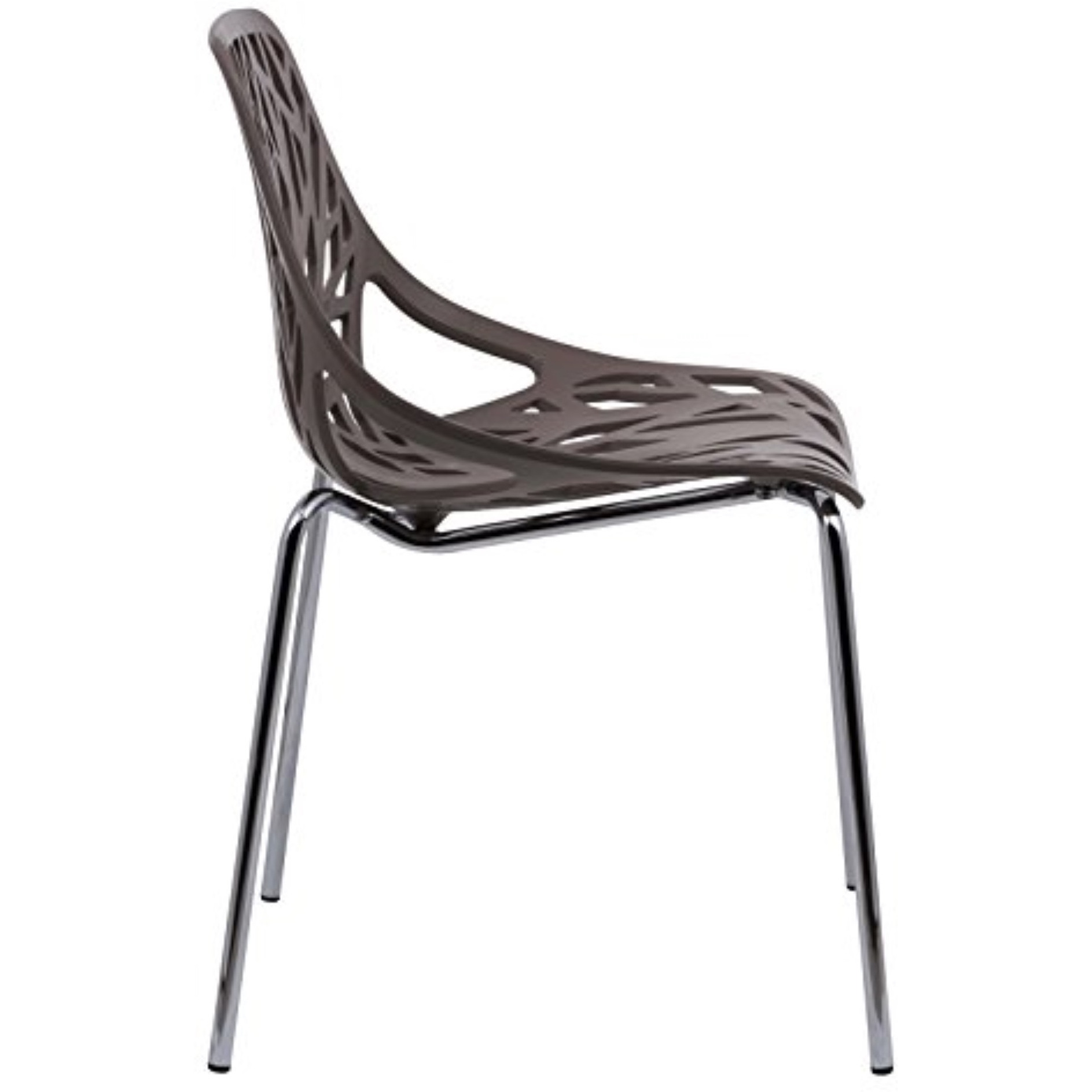 LeisureMod Modern Asbury Dining Chair w/ Chromed Legs
