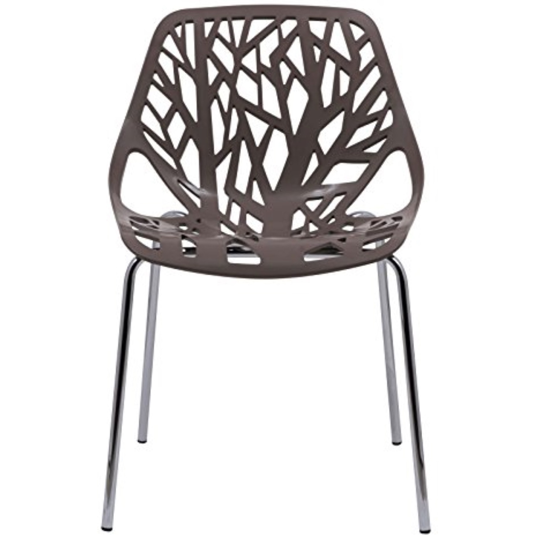 LeisureMod Modern Asbury Dining Chair w/ Chromed Legs