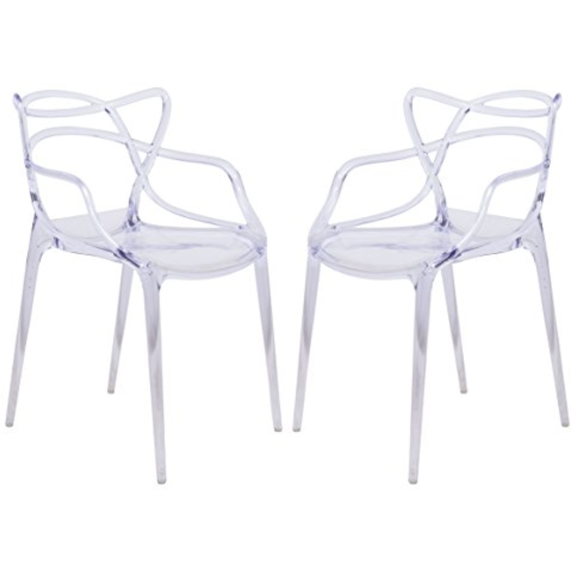 LeisureMod Milan Modern Wire Design Chair, Set of 2